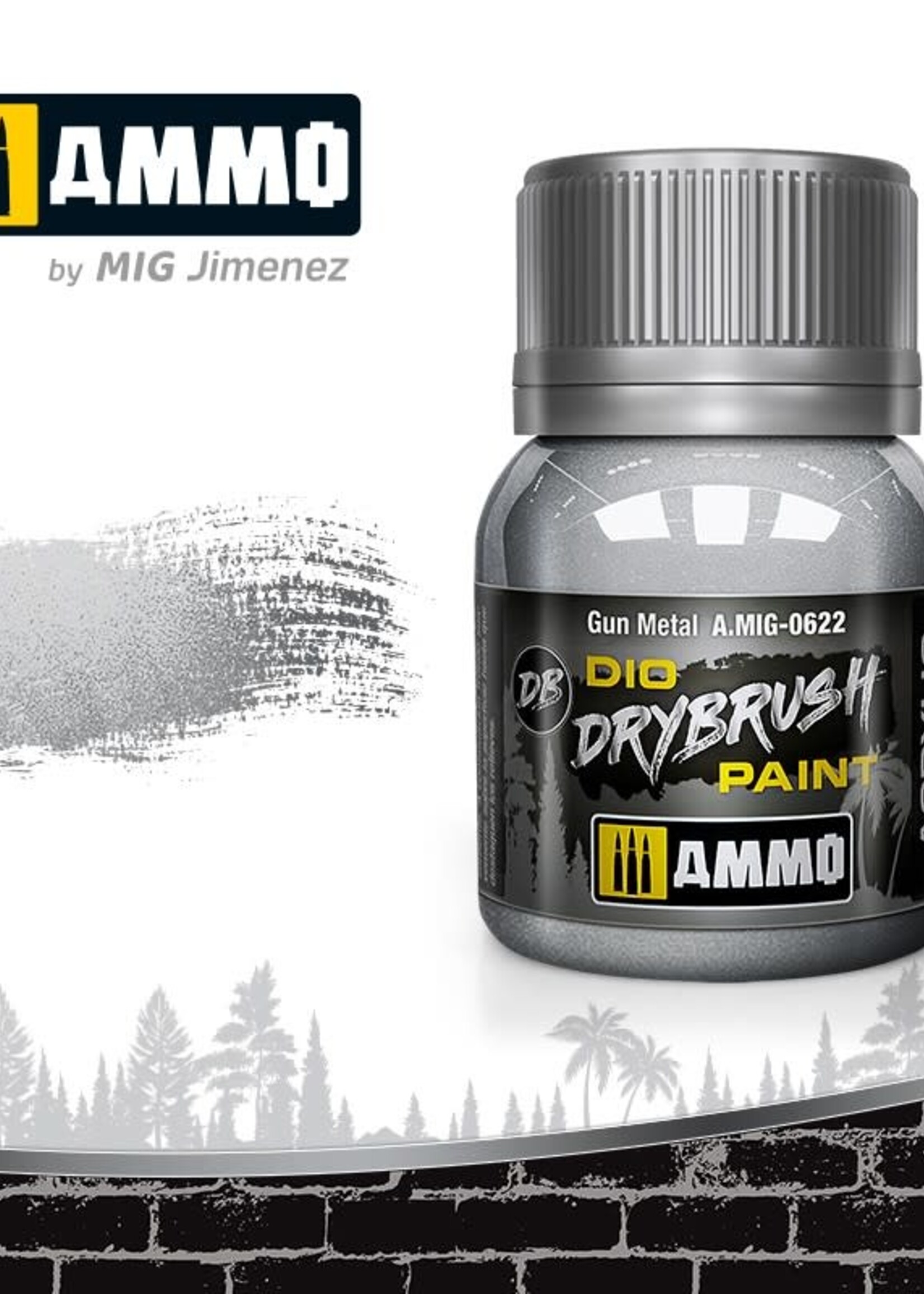 AMMO MIG AMMO MIG 0622 DRYBRUSH GUN METAL JAR 40ML