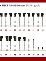 MAFEN SNCB U-Signal with 5 lights (green/red/yellow/white - yellow) - right side (413914)
