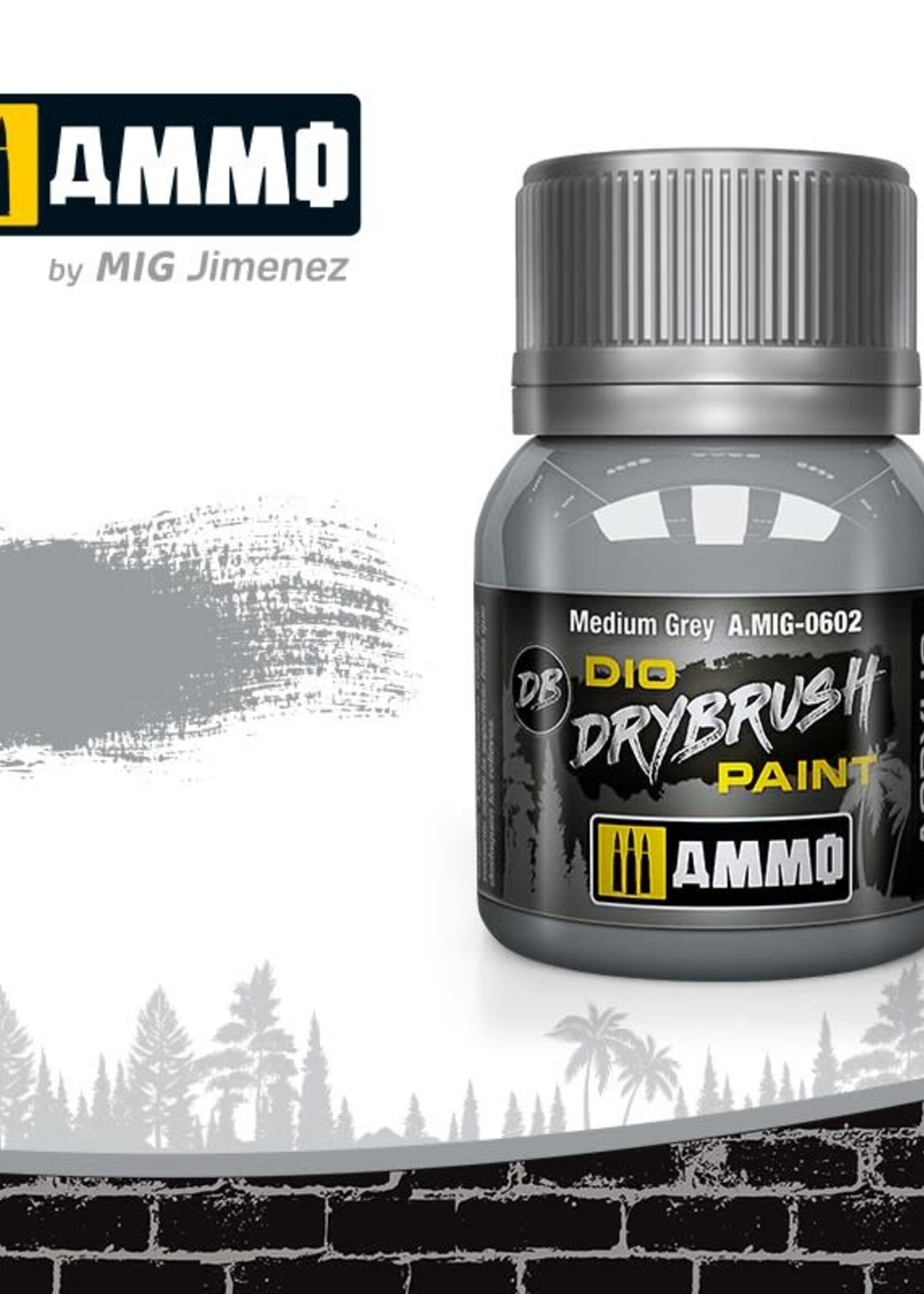AMMO MIG AMMO MIG 0602 DRYBRUSH MEDIUM GREY JAR 40ML