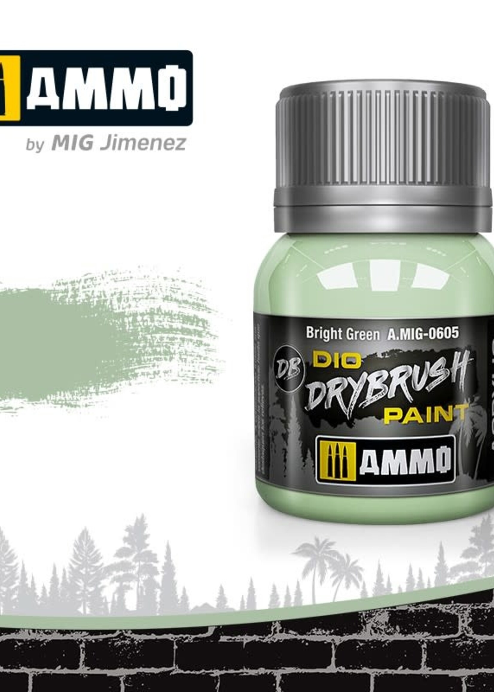 AMMO MIG AMMO MIG 0605 DRYBRUSH BRIGHT GREEN JAR 40ML