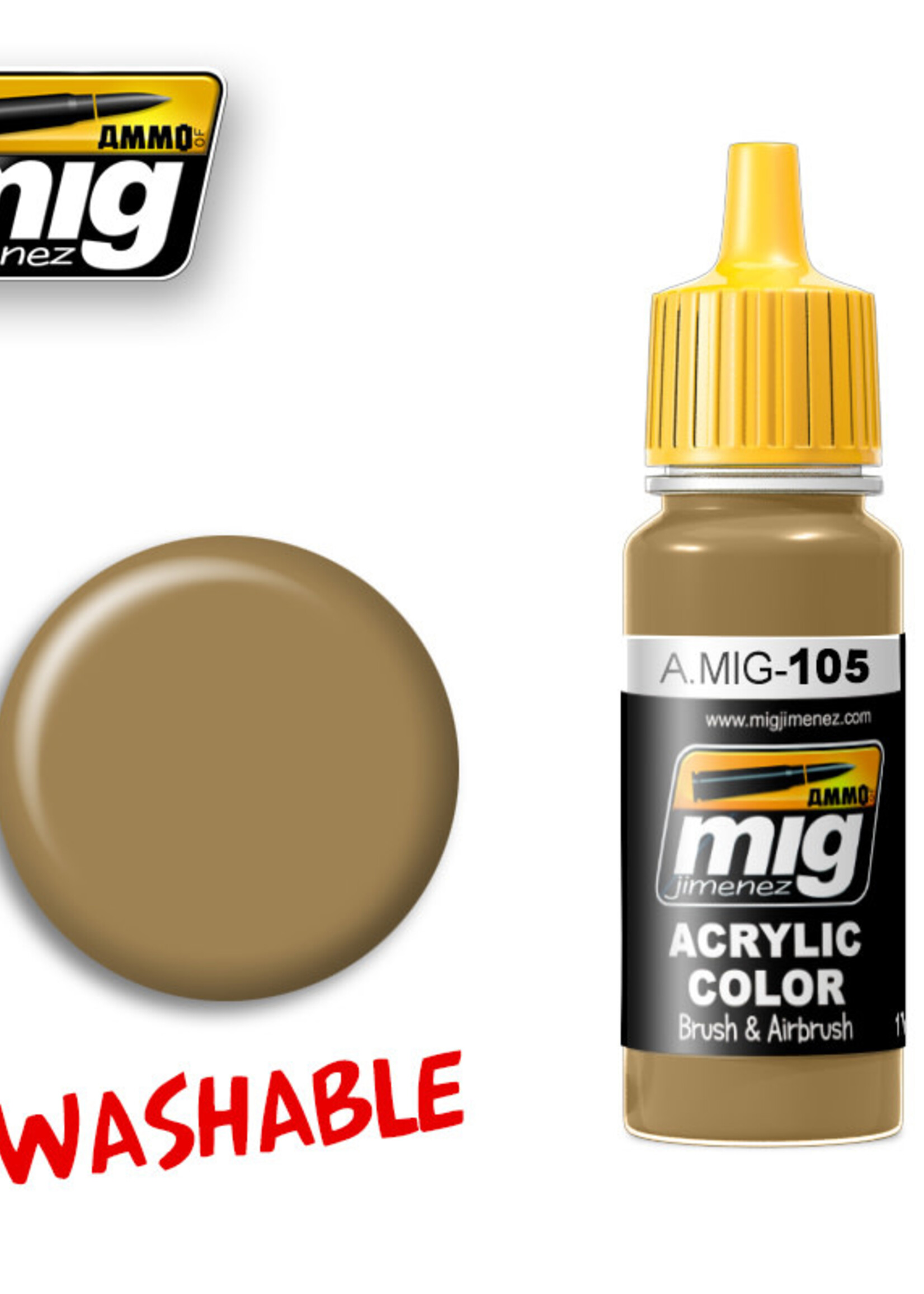 AMMO MIG AMMO MIG 0105 WASHABLE DUST RAL 8000 JAR 17ML