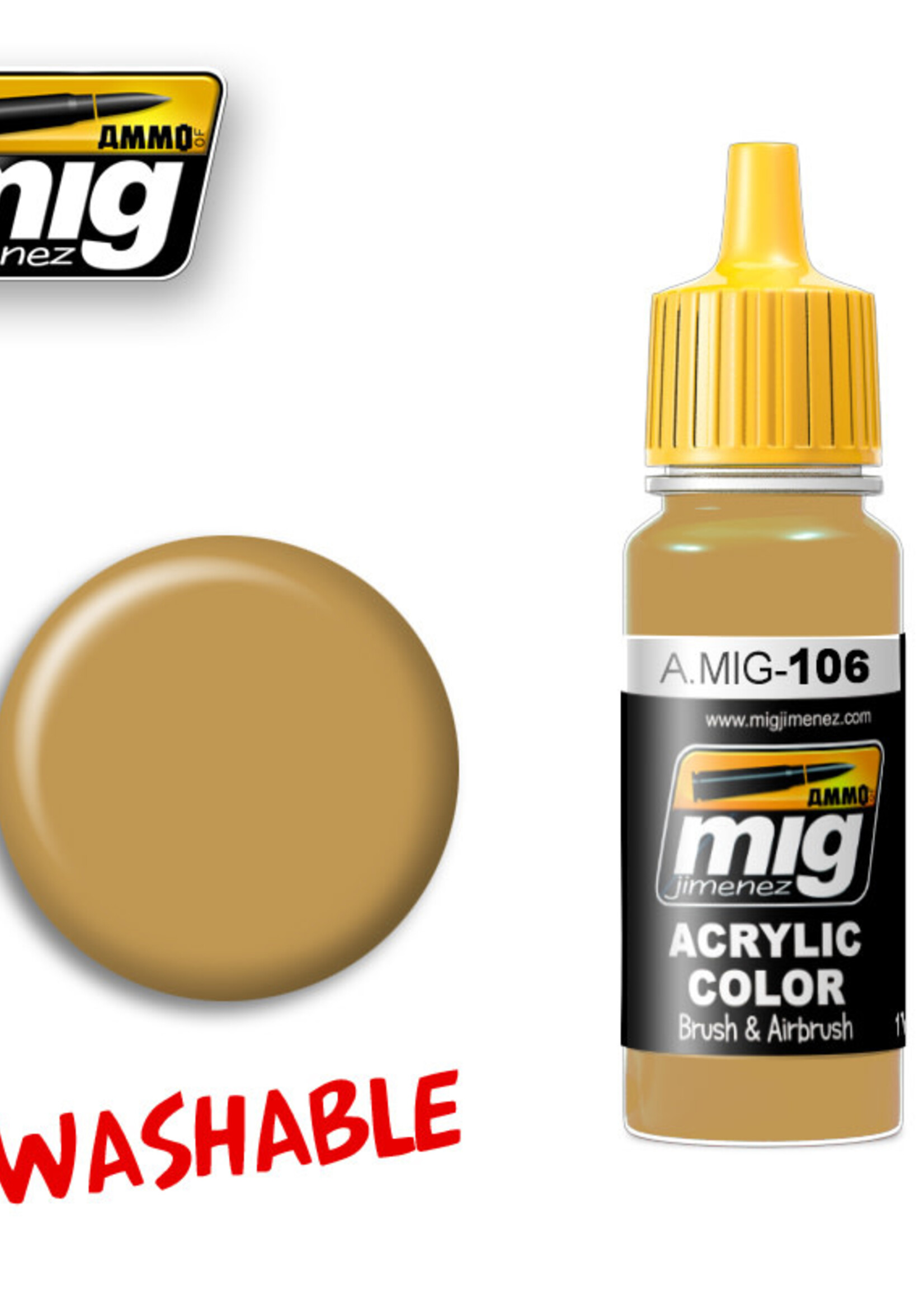 AMMO MIG AMMO MIG 0106 WASHABLE SAND RAL 8020 JAR 17ML