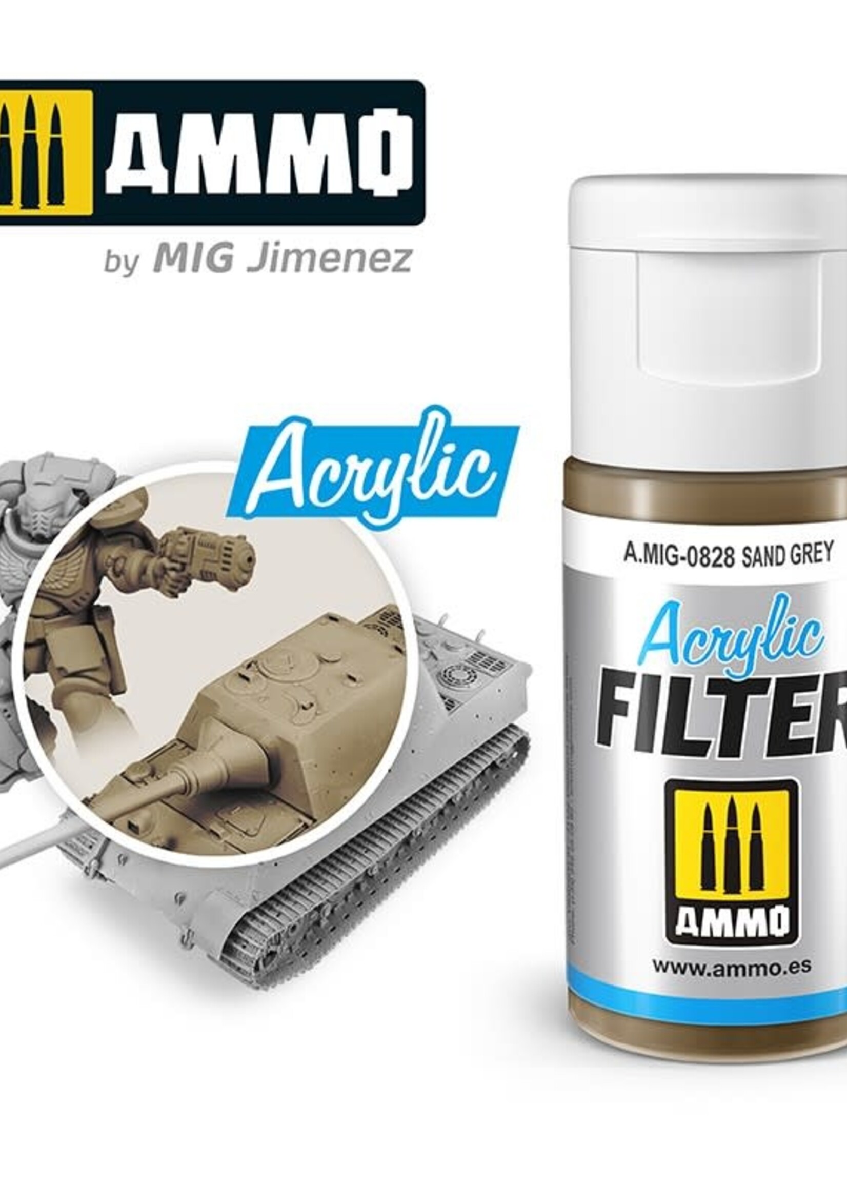 AMMO MIG AMMO MIG 0828 ACRYLIC FILTER SAND GREY JAR 15 ML (5/21) *