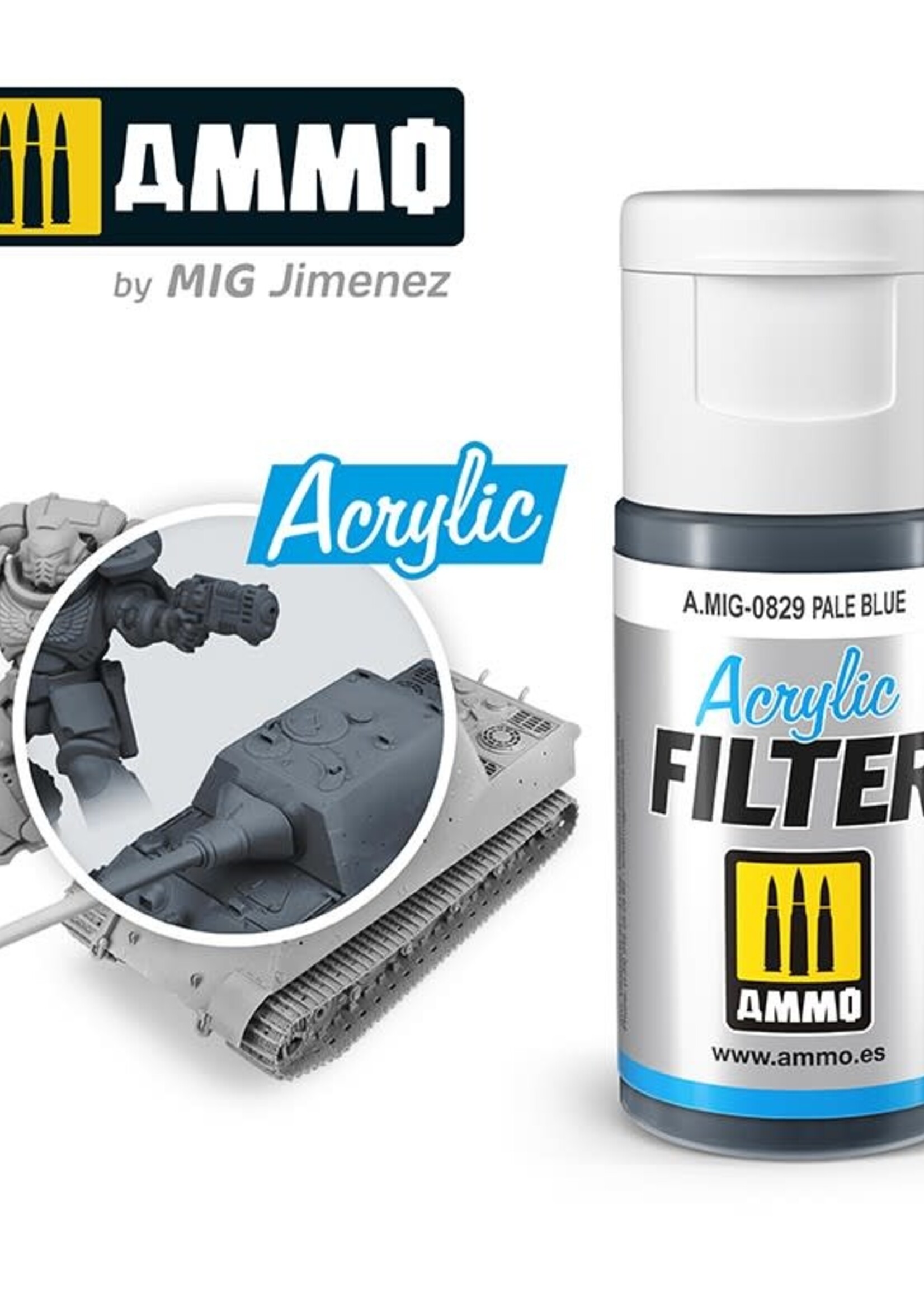 AMMO MIG AMMO MIG 0829 ACRYLIC FILTER PALE BLUE JAR 15 ML (5/21) *