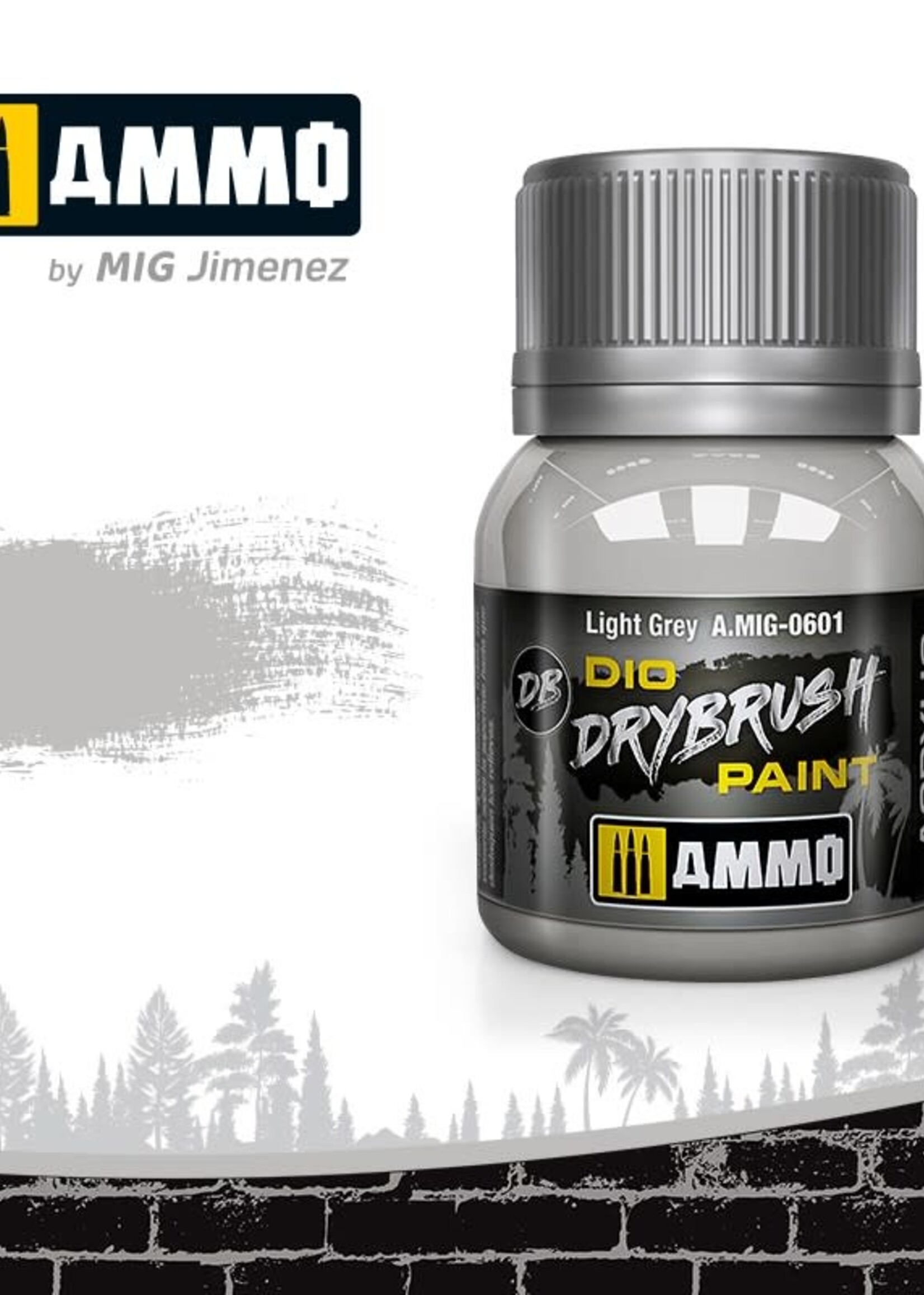AMMO MIG AMMO MIG 0601 DRYBRUSH LIGHT GREY JAR 40ML