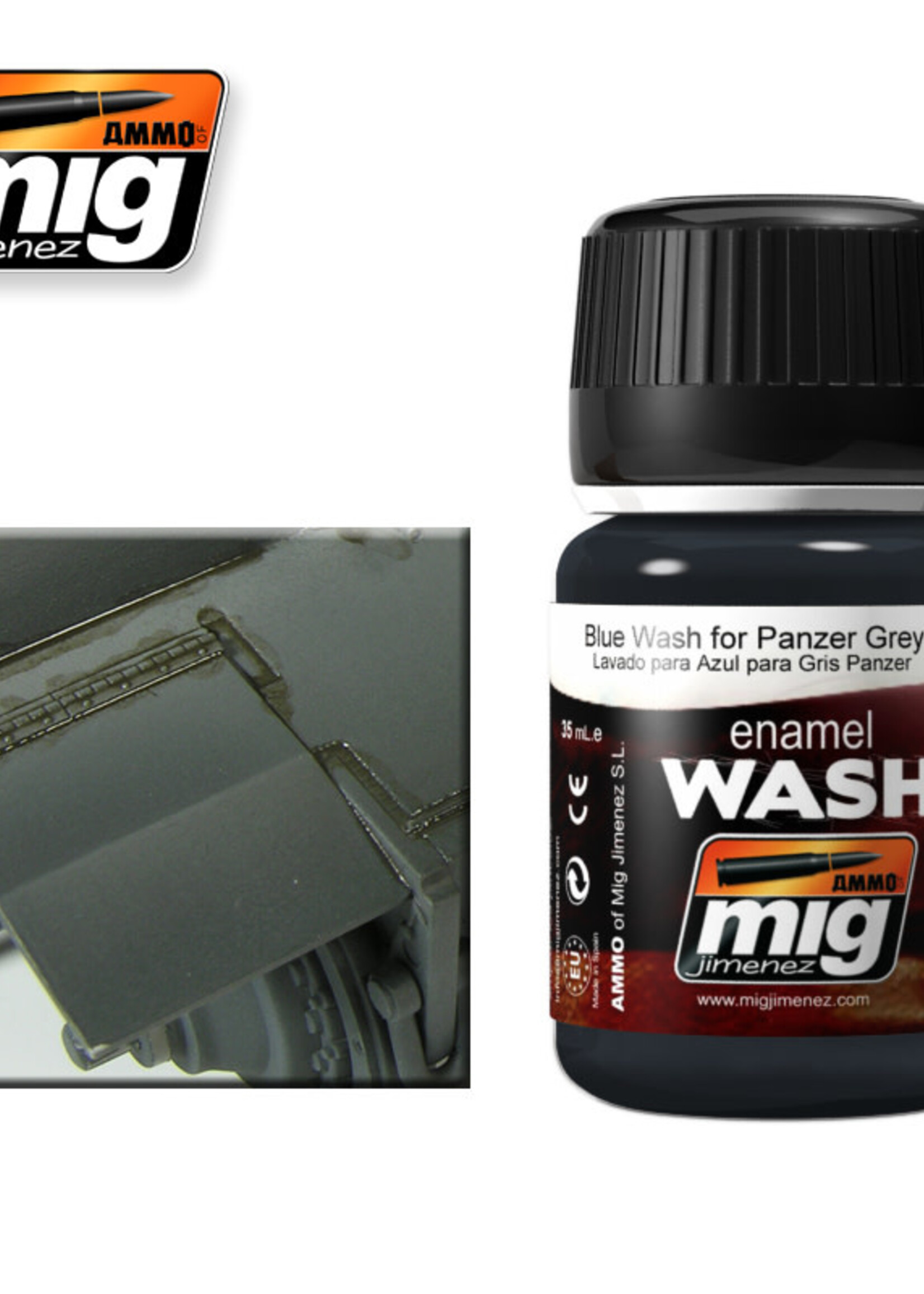 AMMO MIG AMMO MIG 1006 WASH BLUE FOR PANZER GREY JAR 35 ML