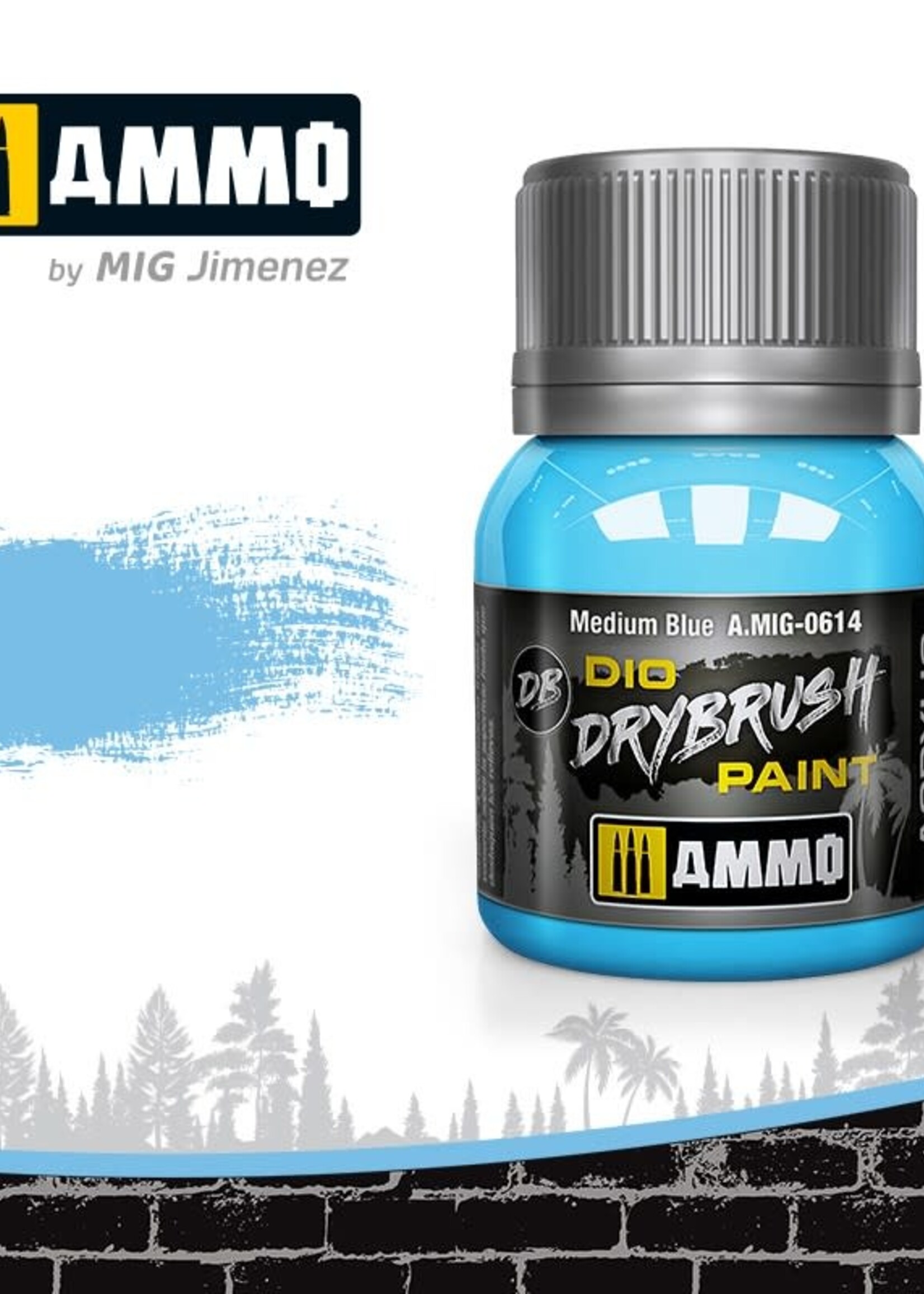 AMMO MIG AMMO MIG 0614 DRYBRUSH MEDIUM BLUE JAR 40ML