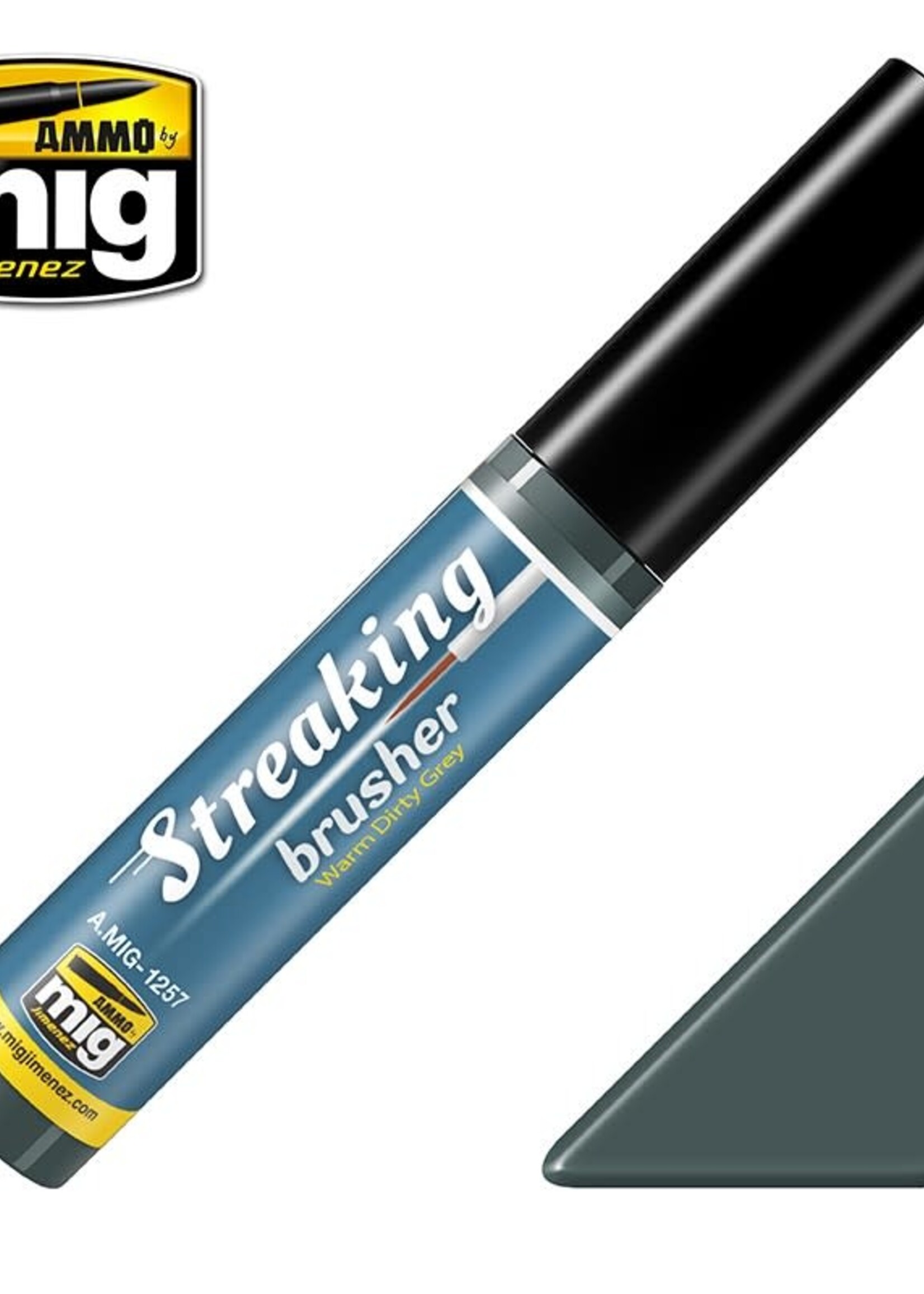 AMMO MIG AMMO MIG 1257 STREAKINGBRUSHER WARM DIRTY GREY JAR 10 ML