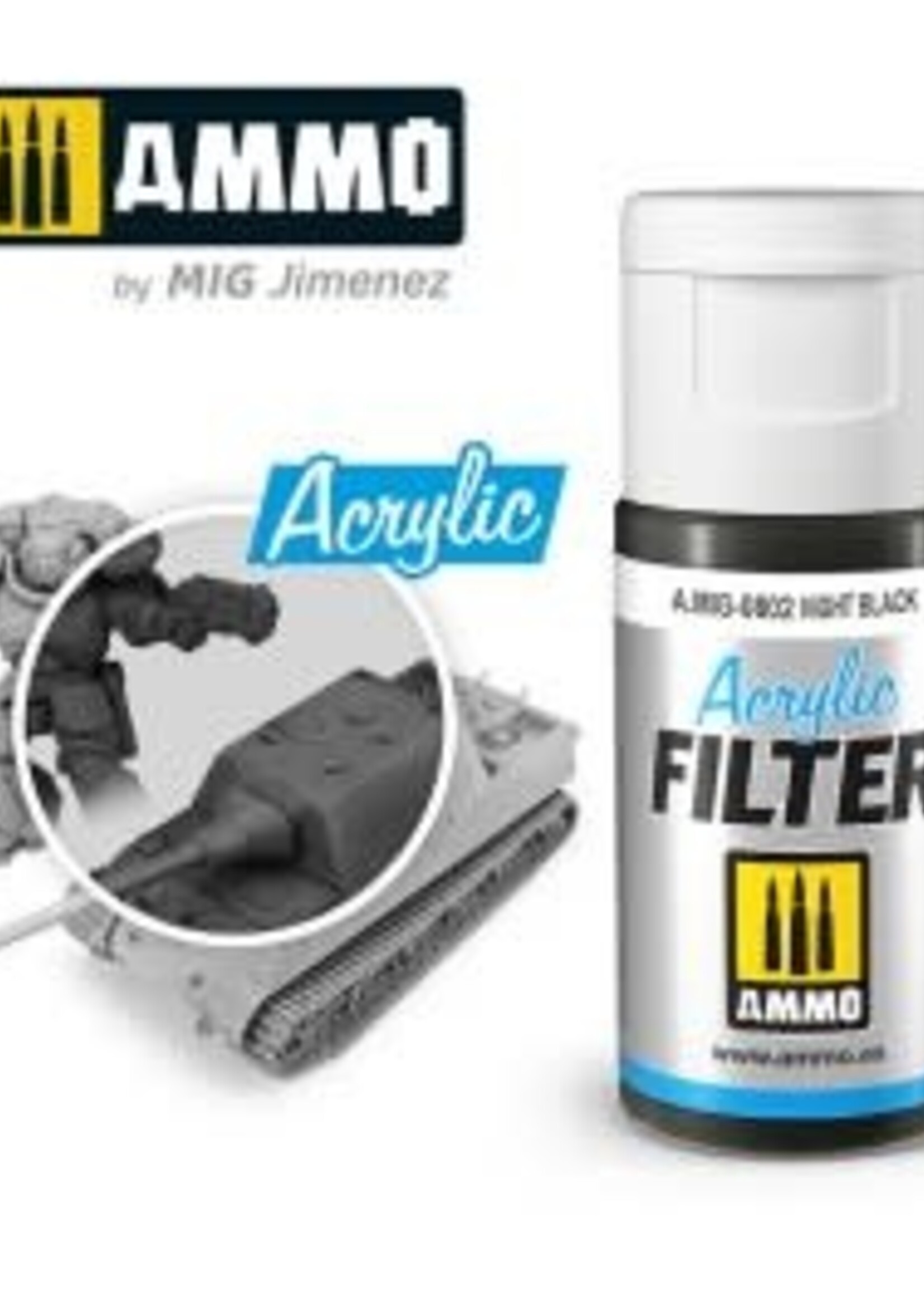 AMMO MIG AMMO MIG 0802 ACRYLIC FILTER NIGHT BLACK JAR 15 ML (5/21) *