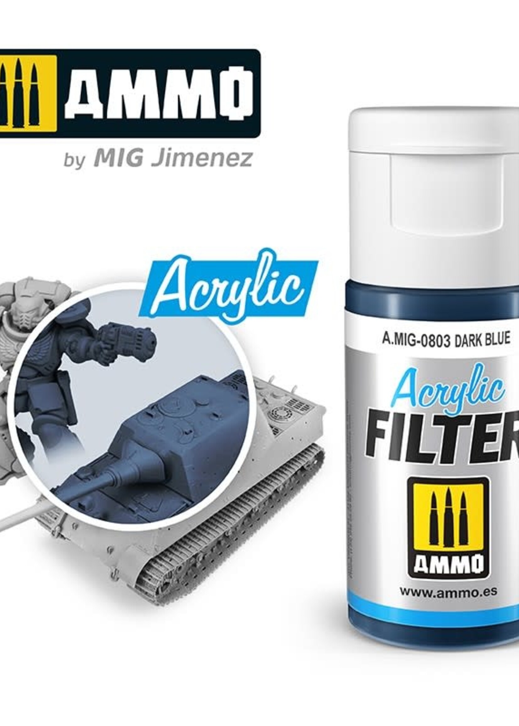 AMMO MIG AMMO MIG 0803 ACRYLIC FILTER DARK BLUE JAR 15 ML (5/21) *