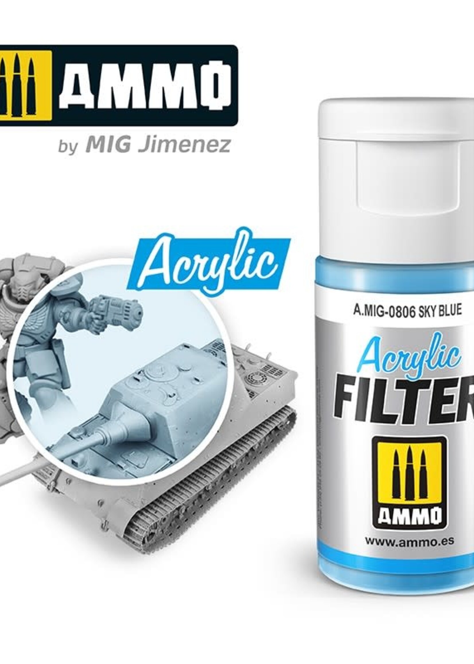AMMO MIG AMMO MIG 0806 ACRYLIC FILTER SKY BLUE JAR 15 ML (5/21) *
