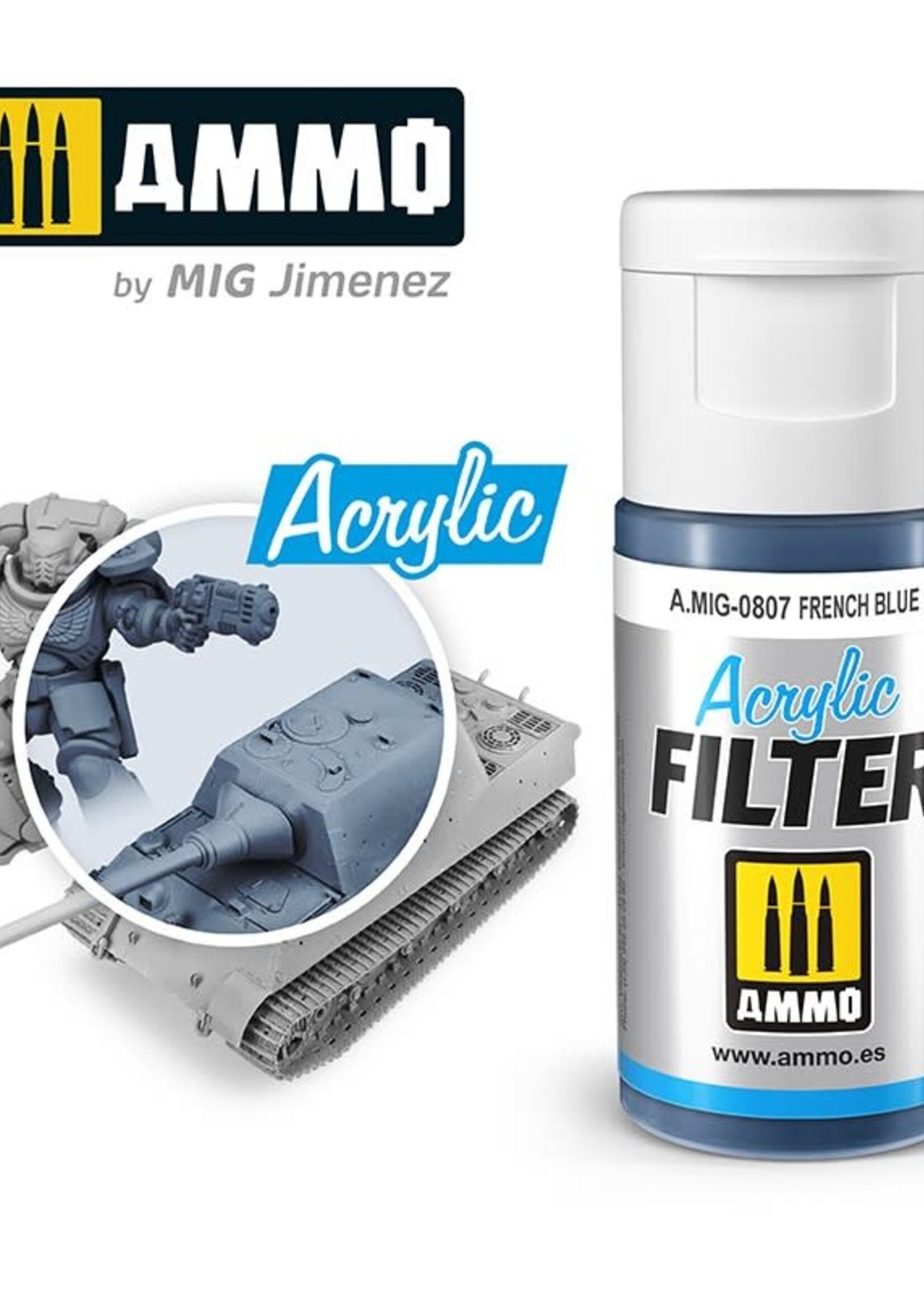 AMMO MIG AMMO MIG 0807 ACRYLIC FILTER FRENCH BLUE JAR 15 ML (5/21) *