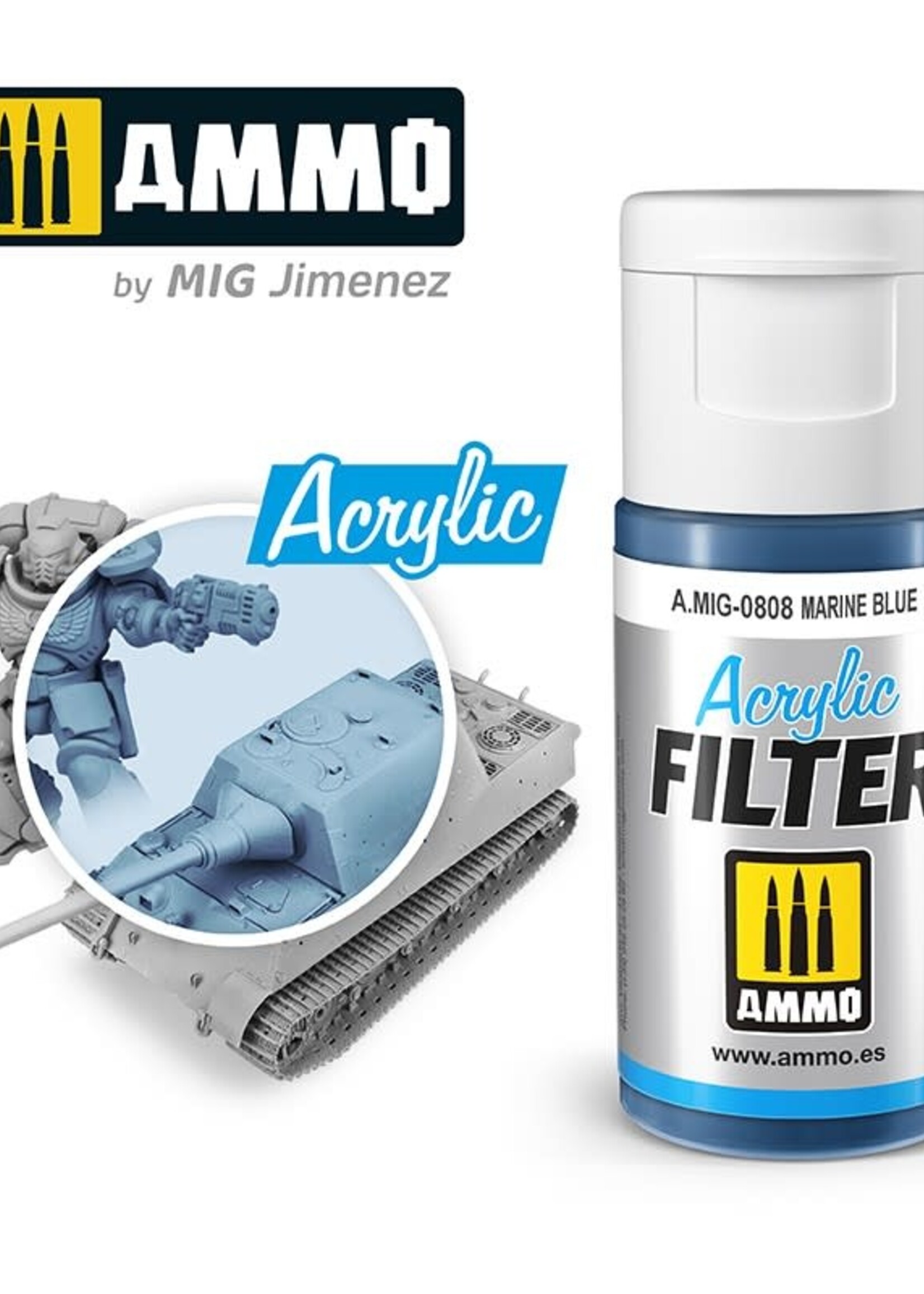 AMMO MIG AMMO MIG 0808 ACRYLIC FILTER MARINE BLUE JAR 15 ML (5/21) *