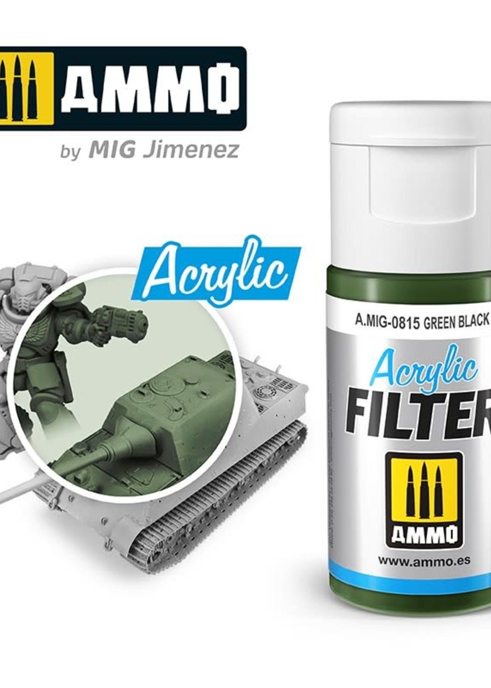 AMMO MIG AMMO MIG 0815 ACRYLIC FILTER GREEN BLACK JAR 15 ML (5/21) *