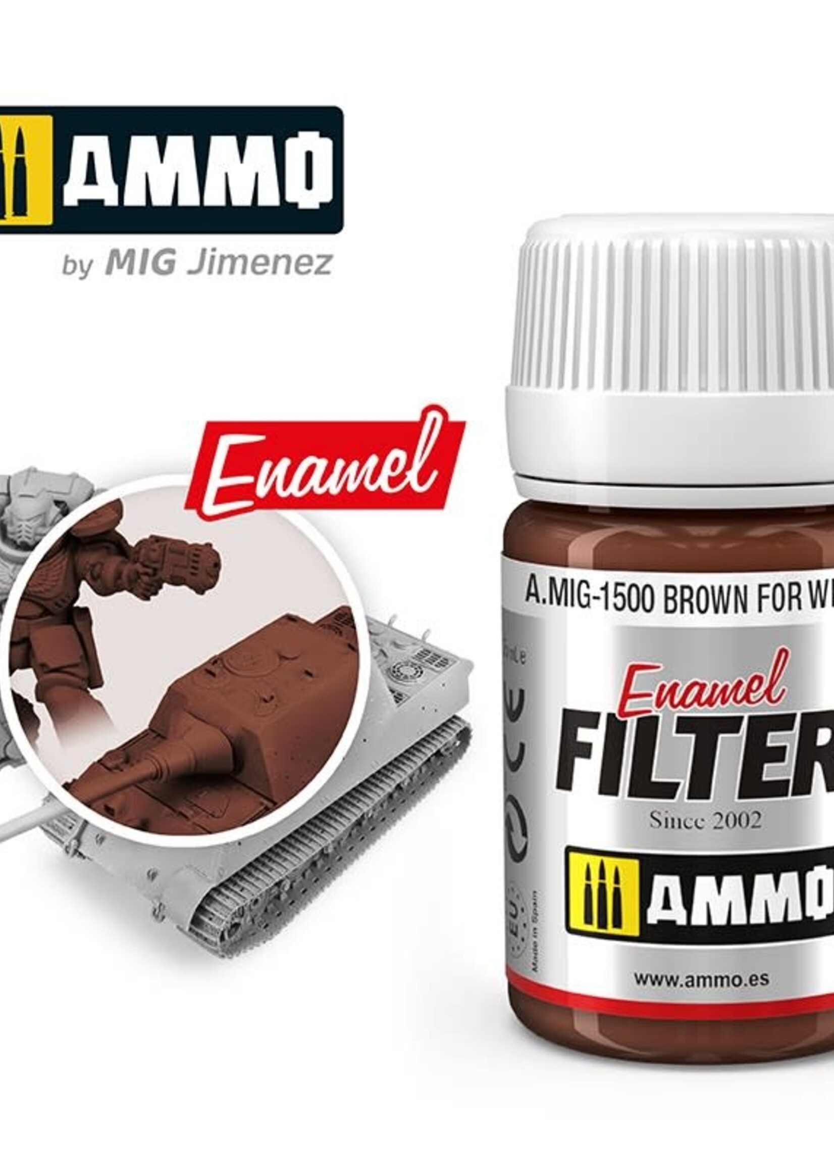 AMMO MIG AMMO MIG 1500 BROWN FOR WHITE JAR 35 ML