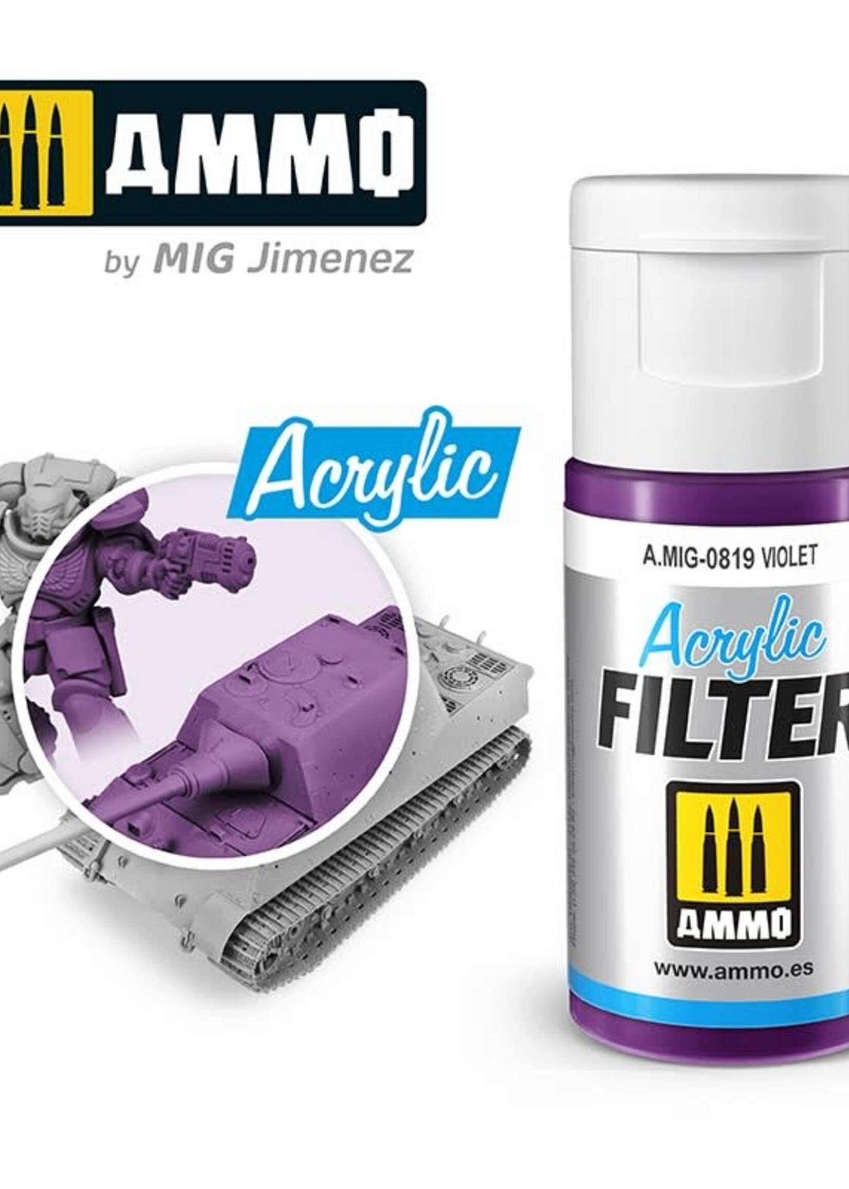 AMMO MIG AMMO MIG 0819 ACRYLIC FILTER VIOLET JAR 15 ML (5/21) *