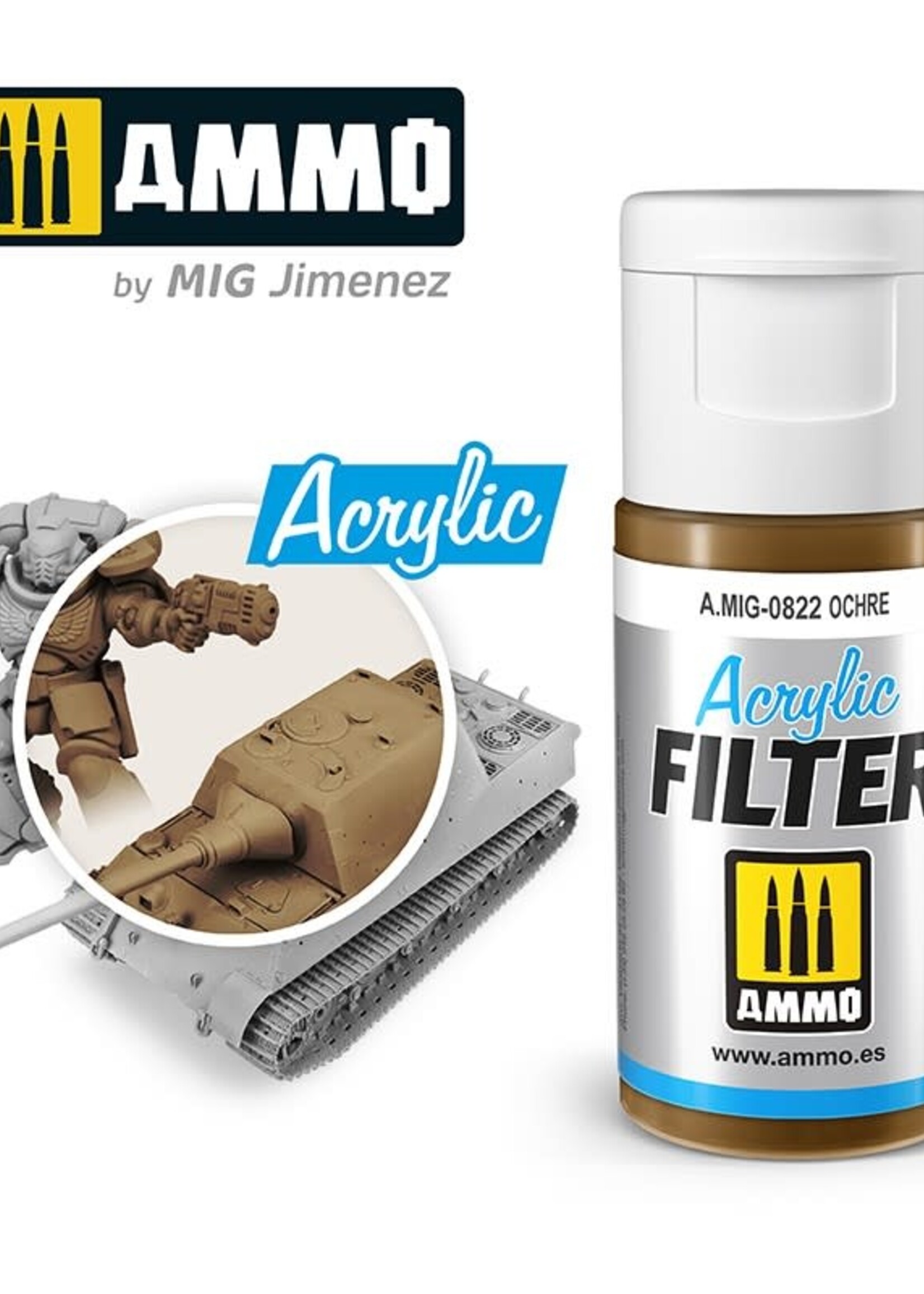 AMMO MIG AMMO MIG 0822 ACRYLIC FILTER OCHRE JAR 15 ML (5/21) *