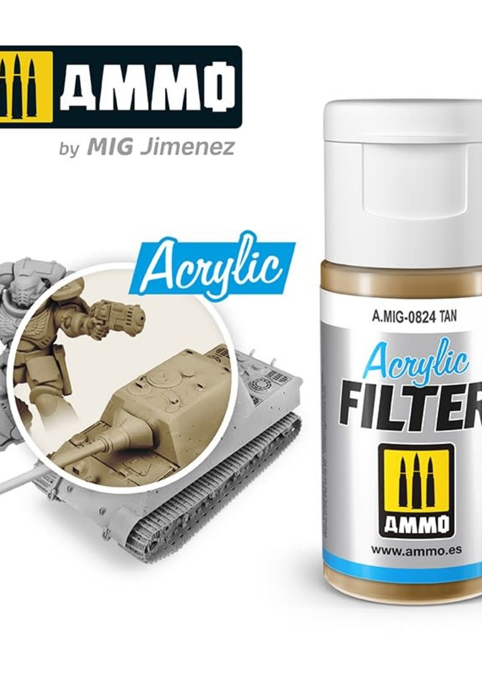 AMMO MIG AMMO MIG 0824 ACRYLIC FILTER TAN JAR 15 ML (5/21) *