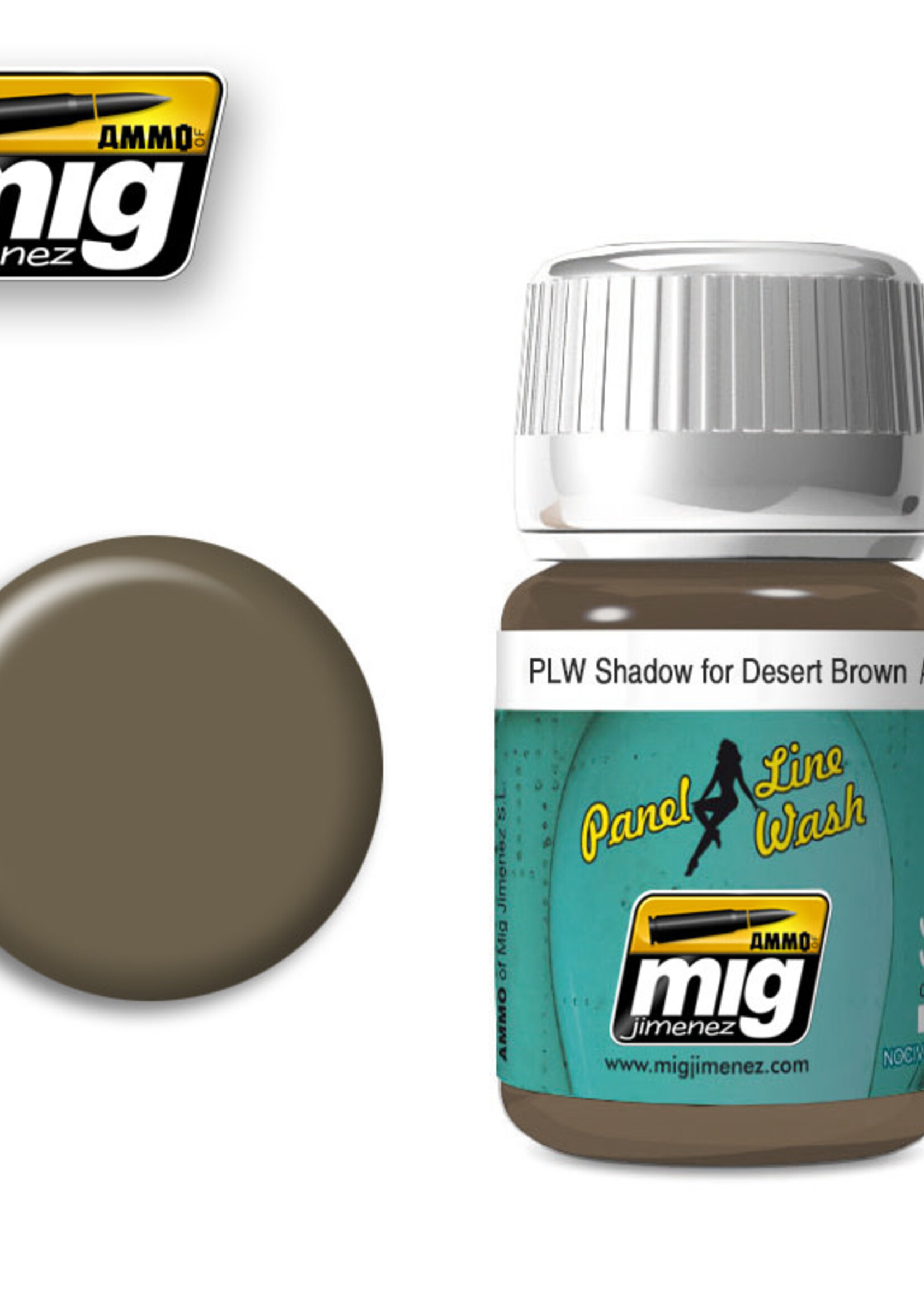 AMMO MIG AMMO MIG 1621 PANEL LINE WASH SHADOW FOR DESERT BROWN JAR 35 ML