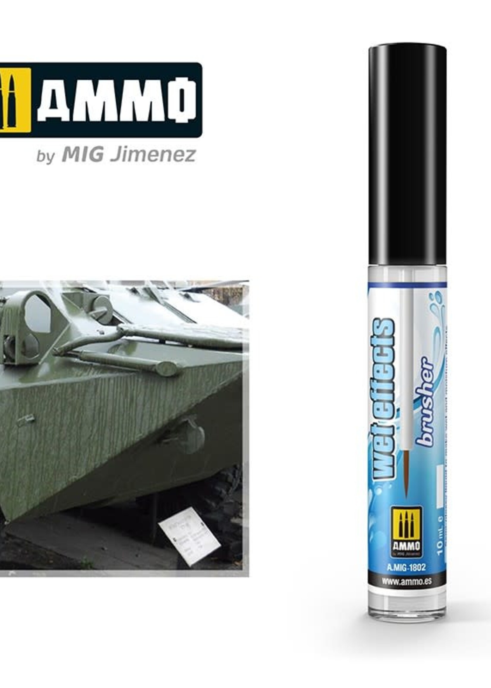 AMMO MIG AMMO MIG 1802 EFFECTS BRUSHER WET EFFECTS JAR 10 ML (8/21) *