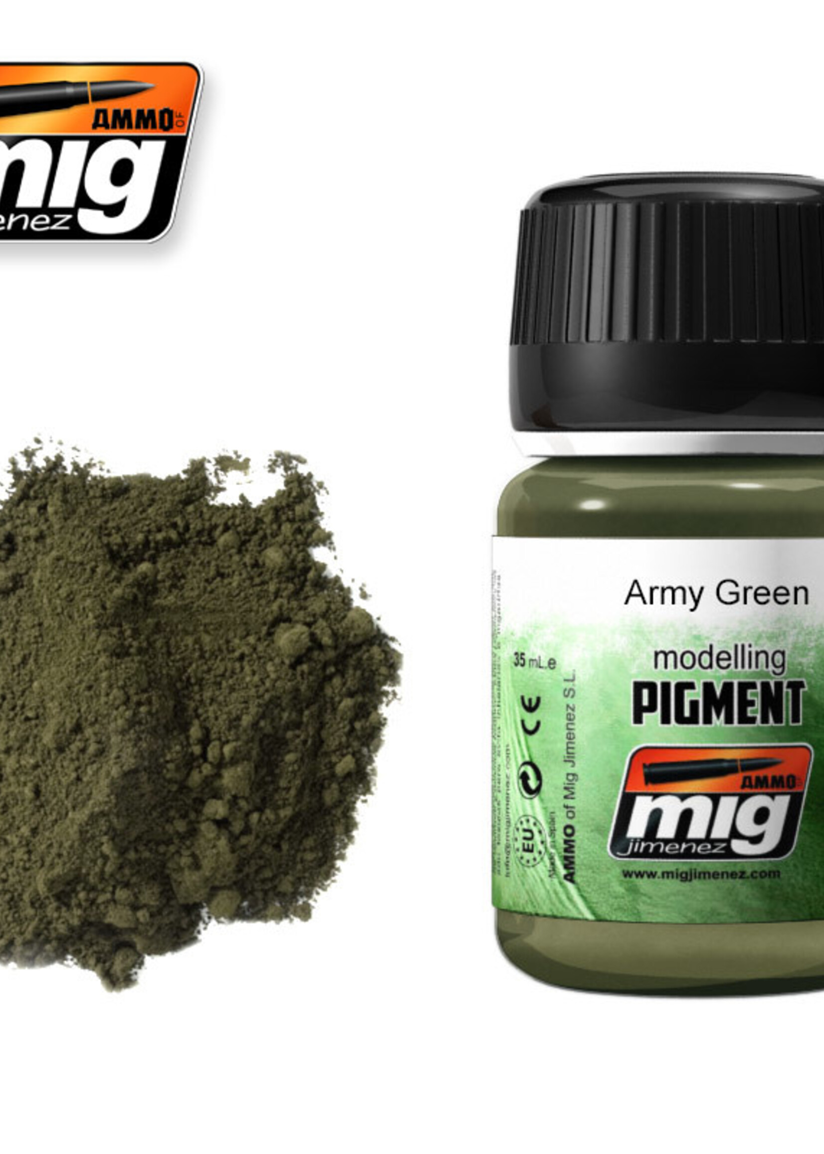 AMMO MIG AMMO MIG 3019 SUPERFINE PIGMENT ARMY GREEN JAR 35 ML