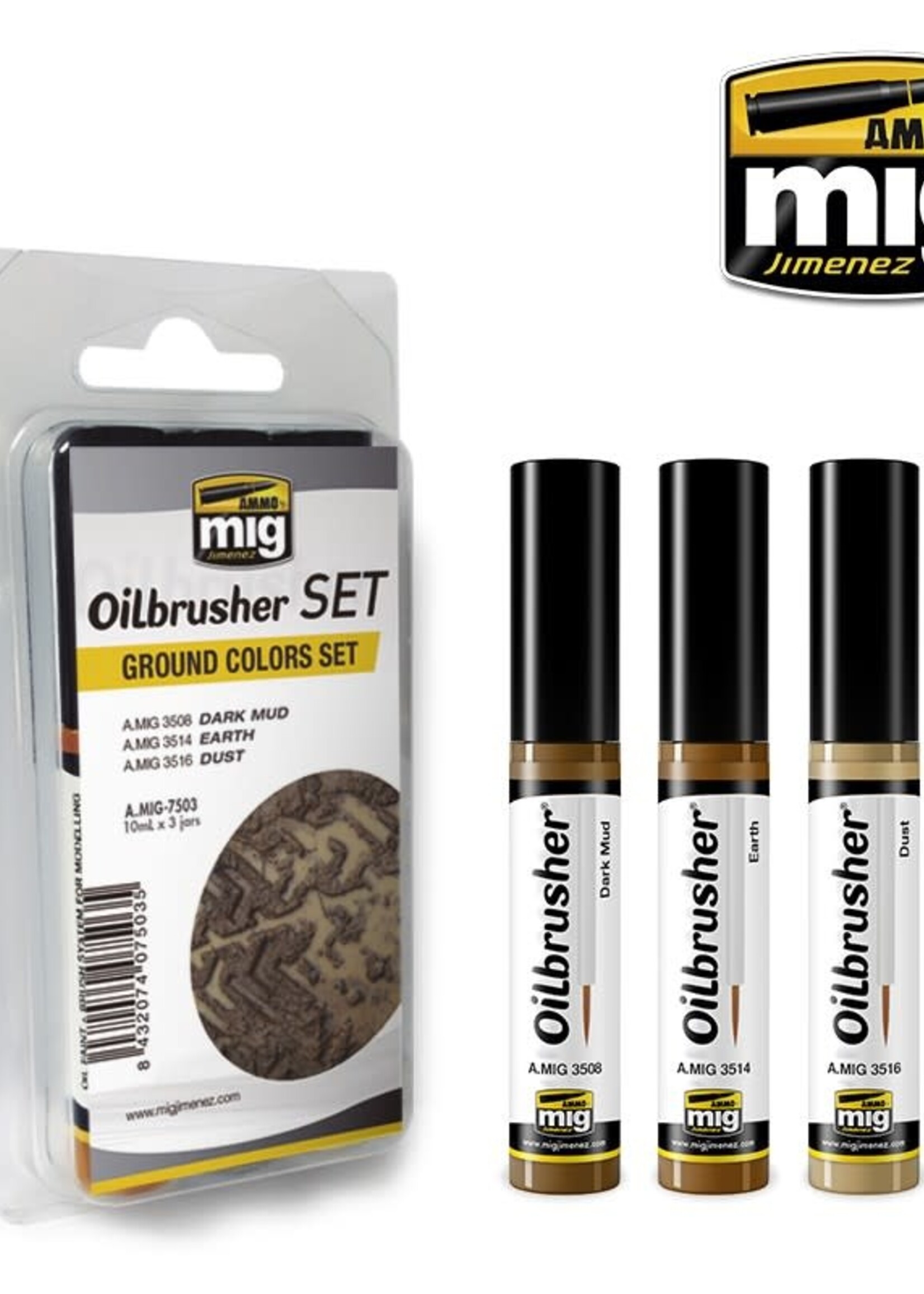 AMMO MIG AMMO MIG 7503 OILBRUSHER SET GROUND COLORS 3 JARS 35 ML