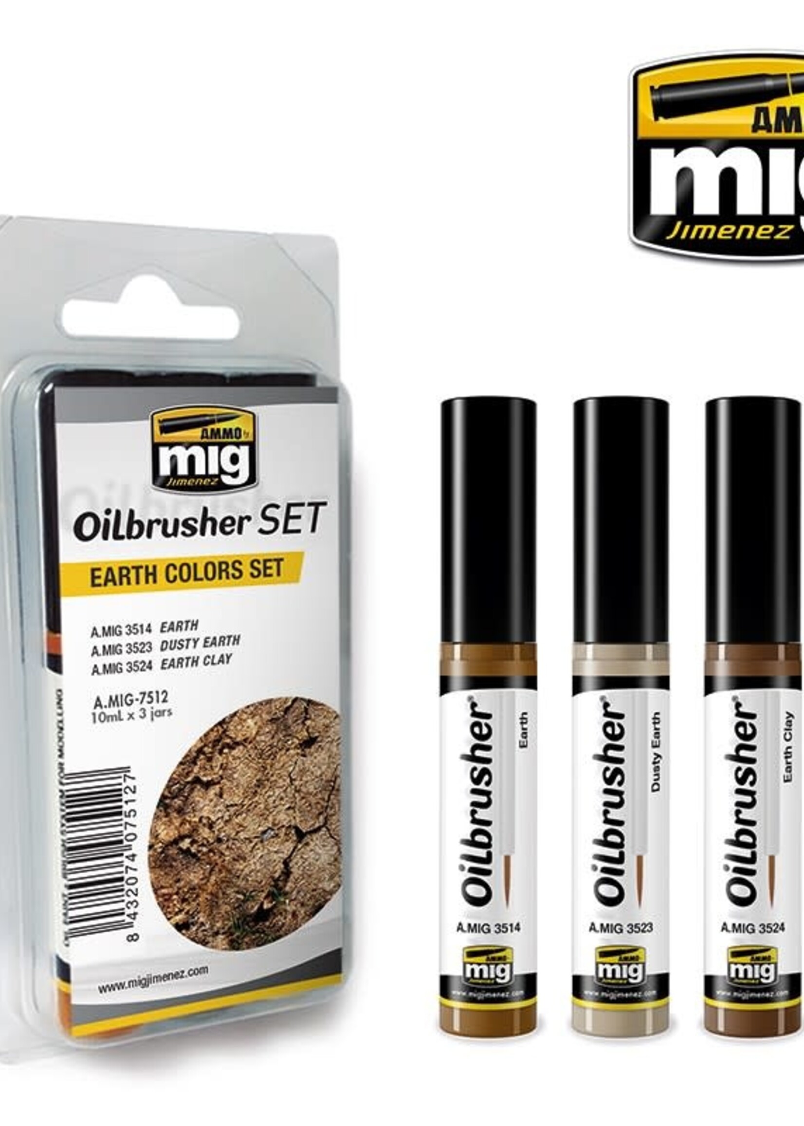 AMMO MIG AMMO MIG 7512 OILBRUSHER SET EARTH COLORS 3 JARS 35 ML
