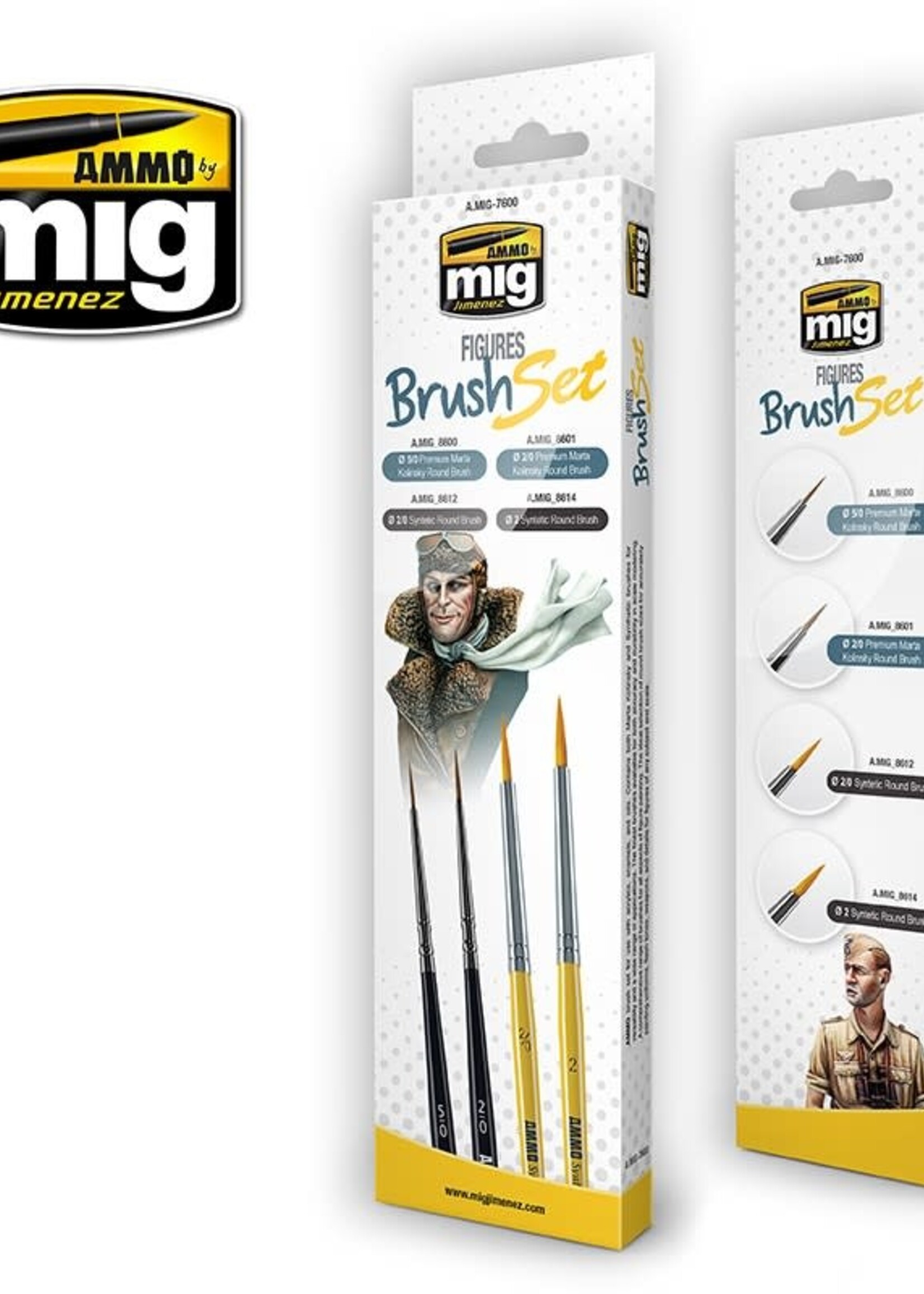 AMMO MIG AMMO MIG 7600 BRUSH SET FIGURES 4 PCS.