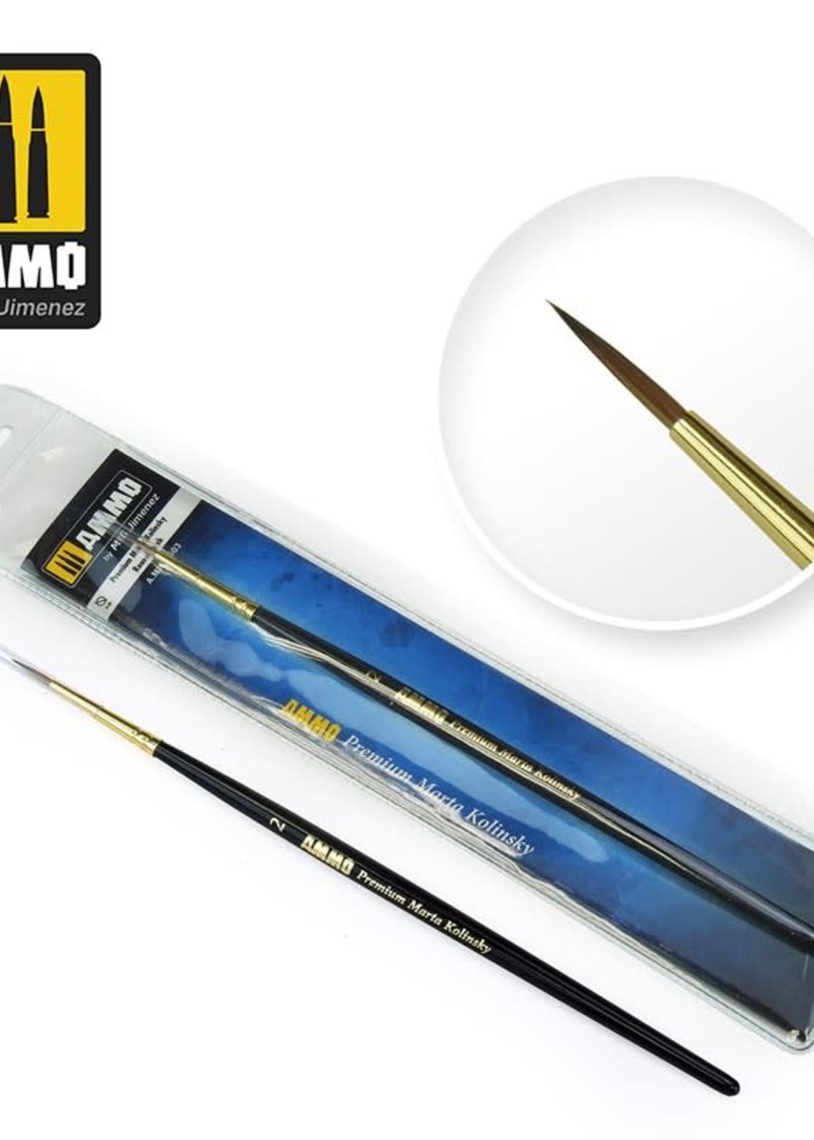 AMMO MIG AMMO MIG 8603 2 PREMIUM MARTA KOLINSKY ROUND BRUSH (1/21) *