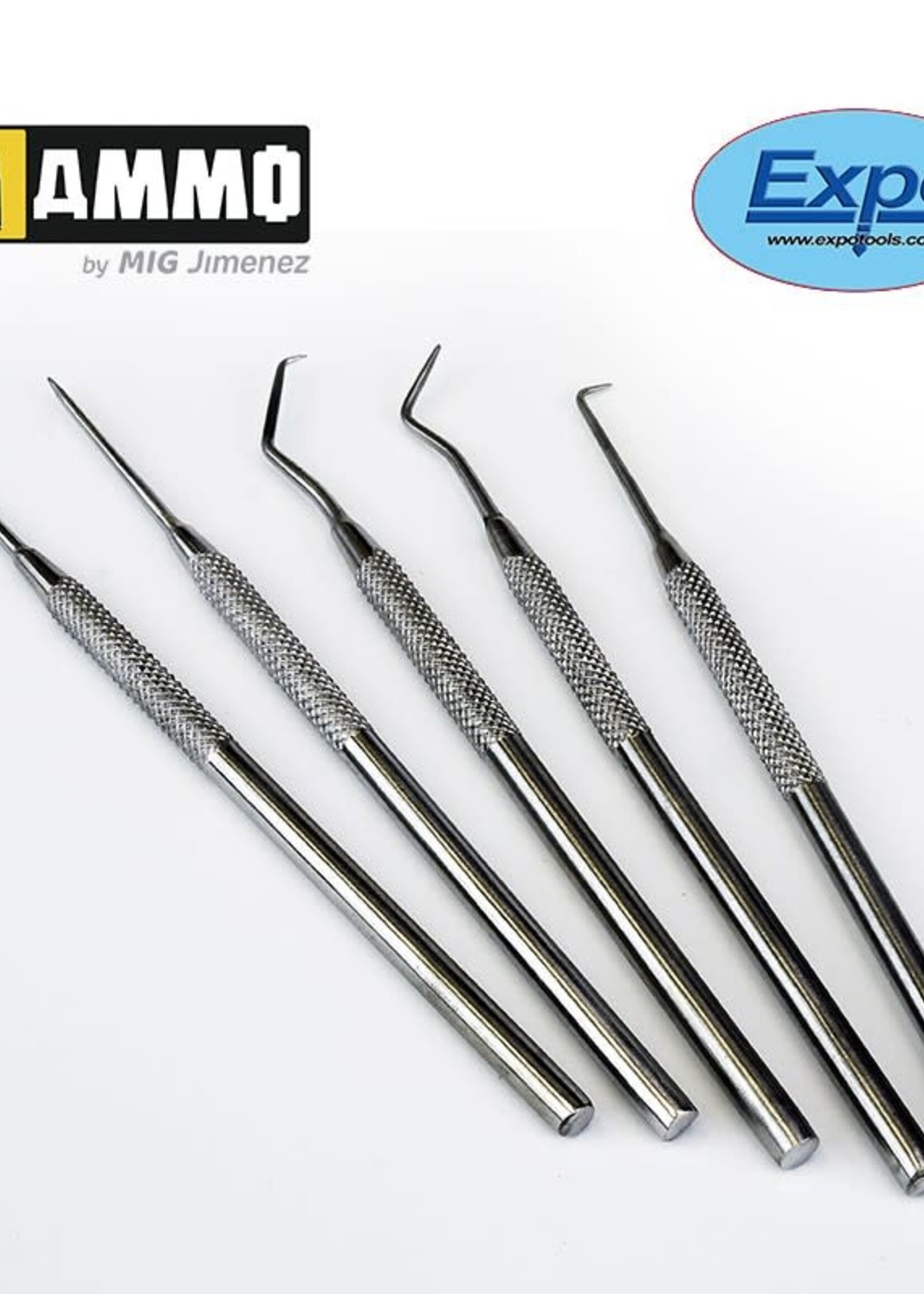 AMMO MIG AMMO MIG -EXPO70839 EXPO 5PC STAINLESS HOOK & PICK SET