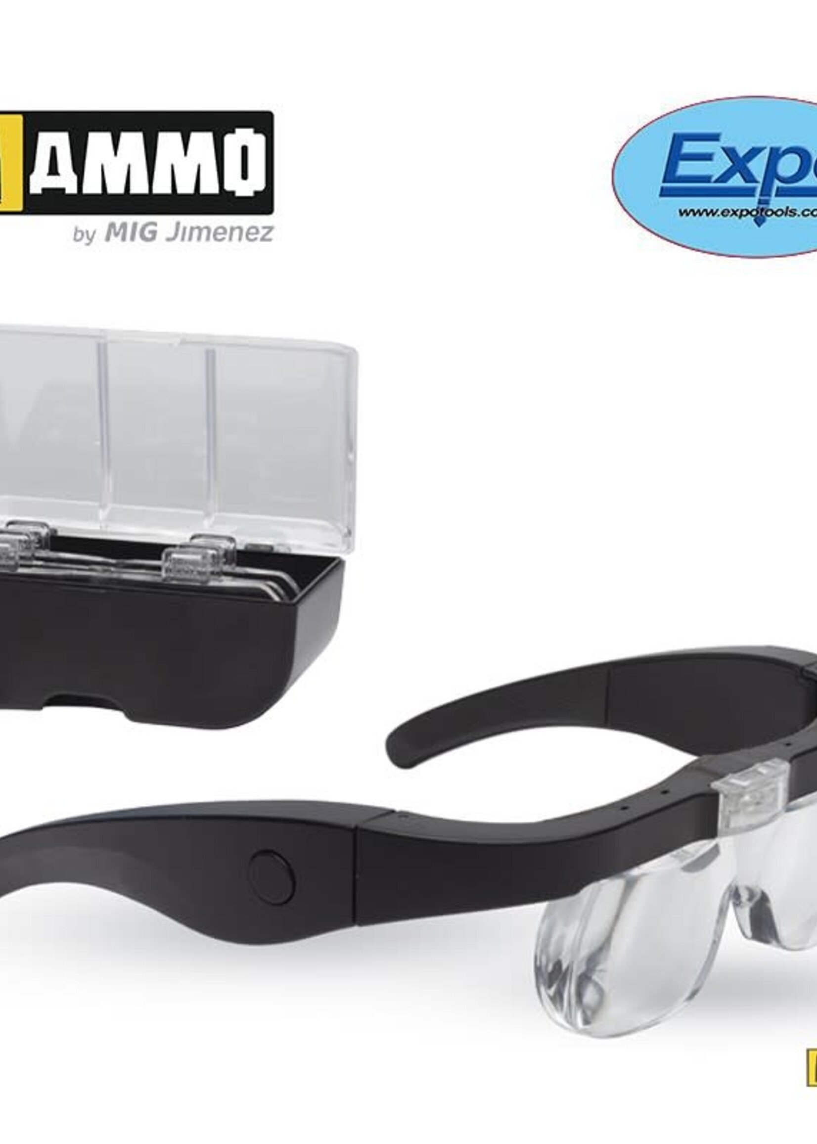 AMMO MIG AMMO MIG -EXPO73977 EXPO LC1790 USB LED GLASSES WITH 4 LENSES