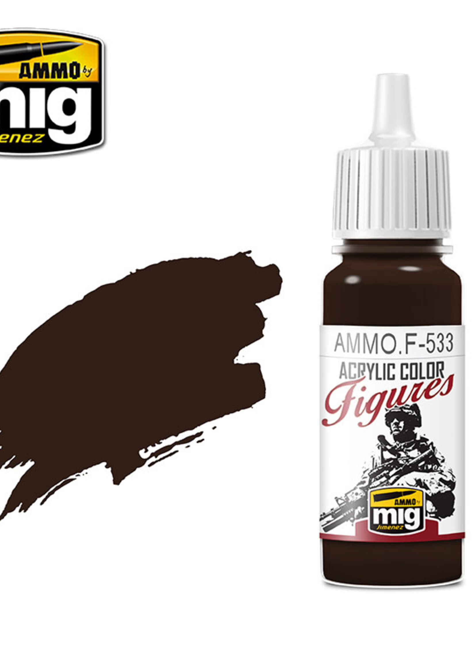 AMMO MIG AMMO MIG -F533 FIGURES PAINTS DARK BROWN JAR 17ML