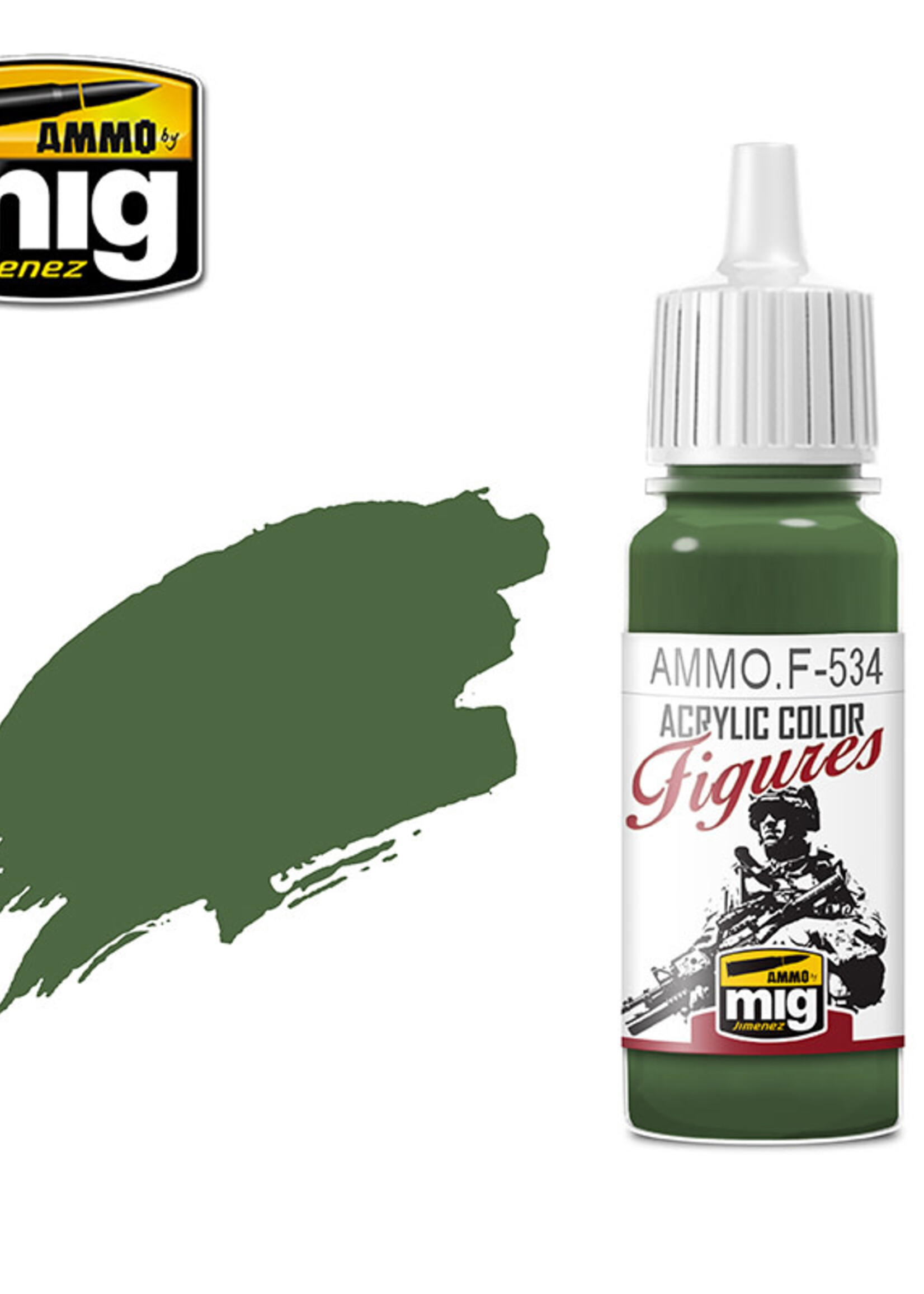 AMMO MIG AMMO MIG -F534 FIGURES PAINTS OLIVE GREEN JAR 17ML
