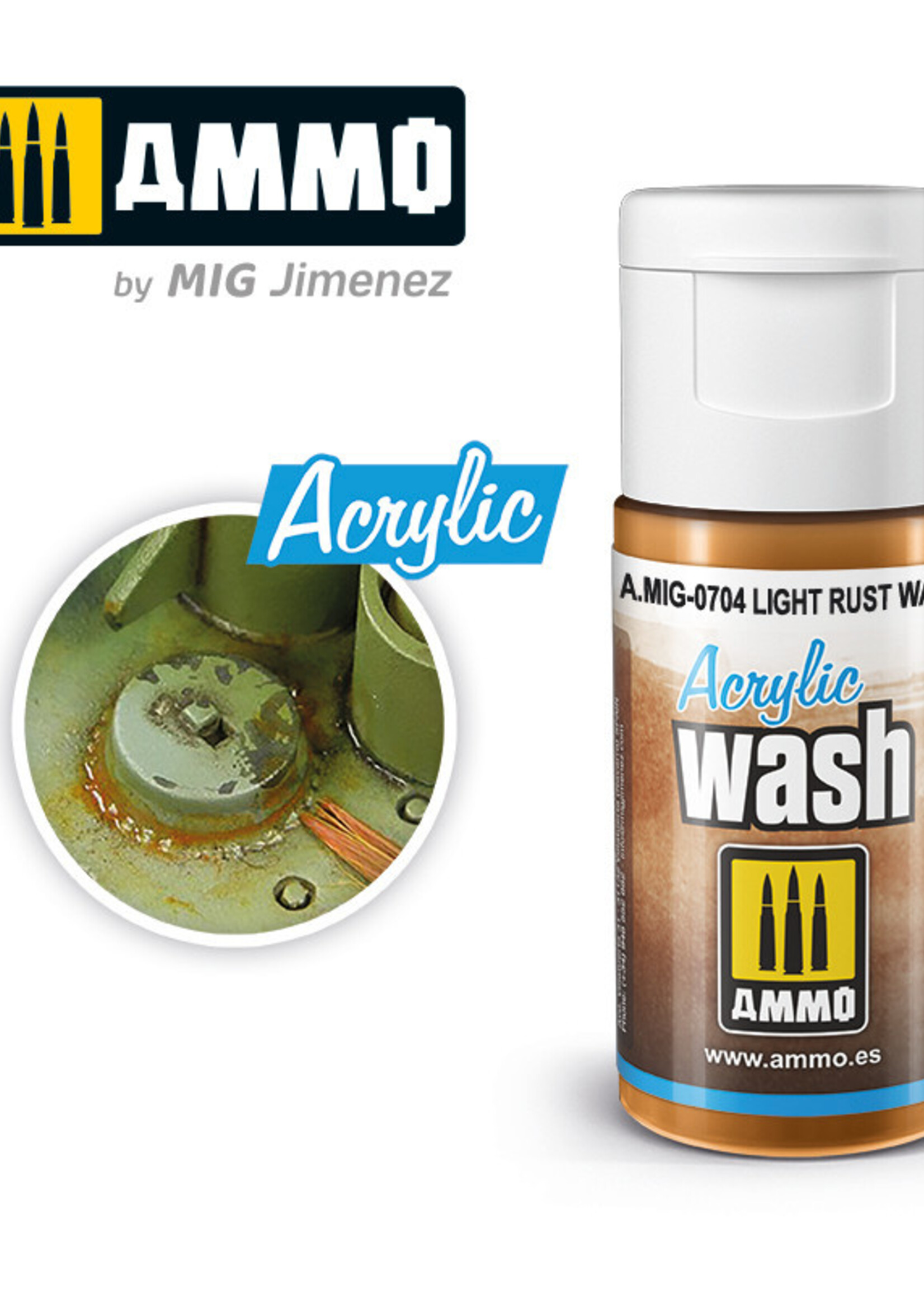 AMMO MIG AMMO MIG 0704 ACRYLIC WASH LIGHT RUST WASH JAR 15 ML