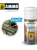 AMMO MIG AMMO MIG 0705 ACRYLIC WASH DARK BROWN WASH JAR 15 ML