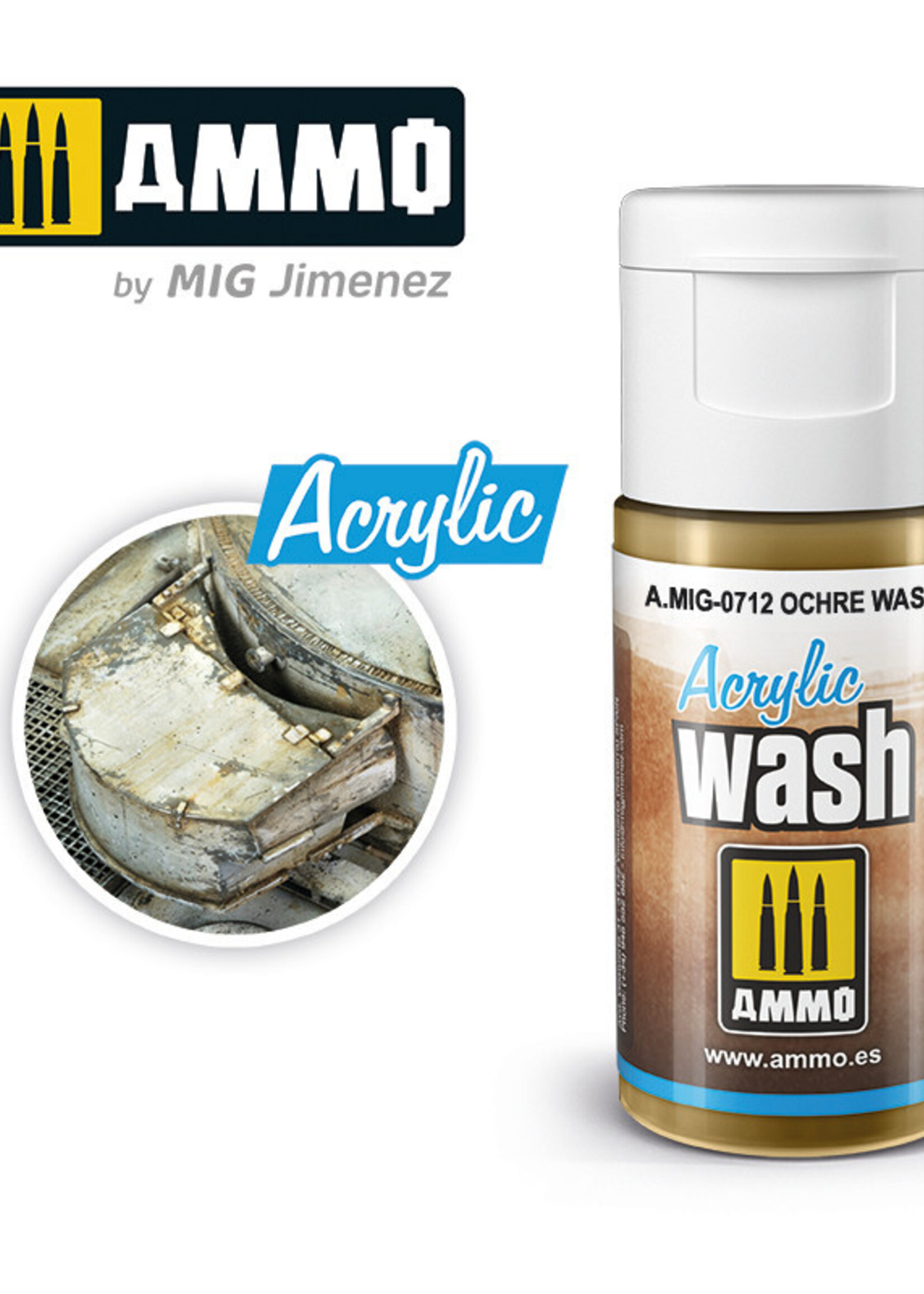 AMMO MIG AMMO MIG 0712 ACRYLIC WASH OCHRE WASH JAR 15 ML