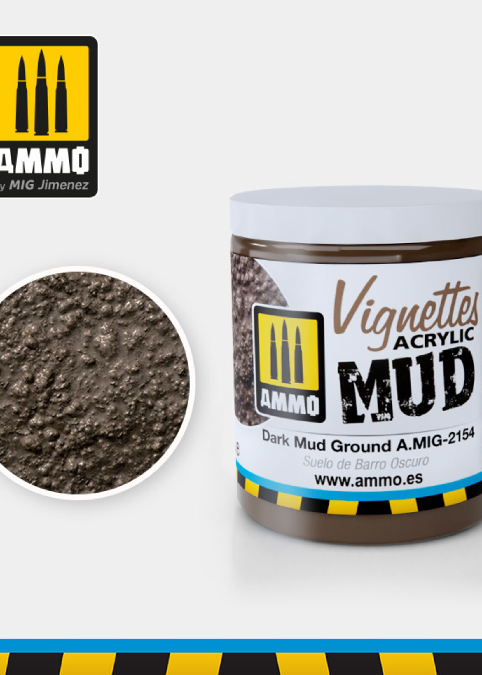 AMMO MIG AMMO MIG 2154 VIGNETTES ACRYLIC DARK MUD GROUND 1 JAR 100ML
