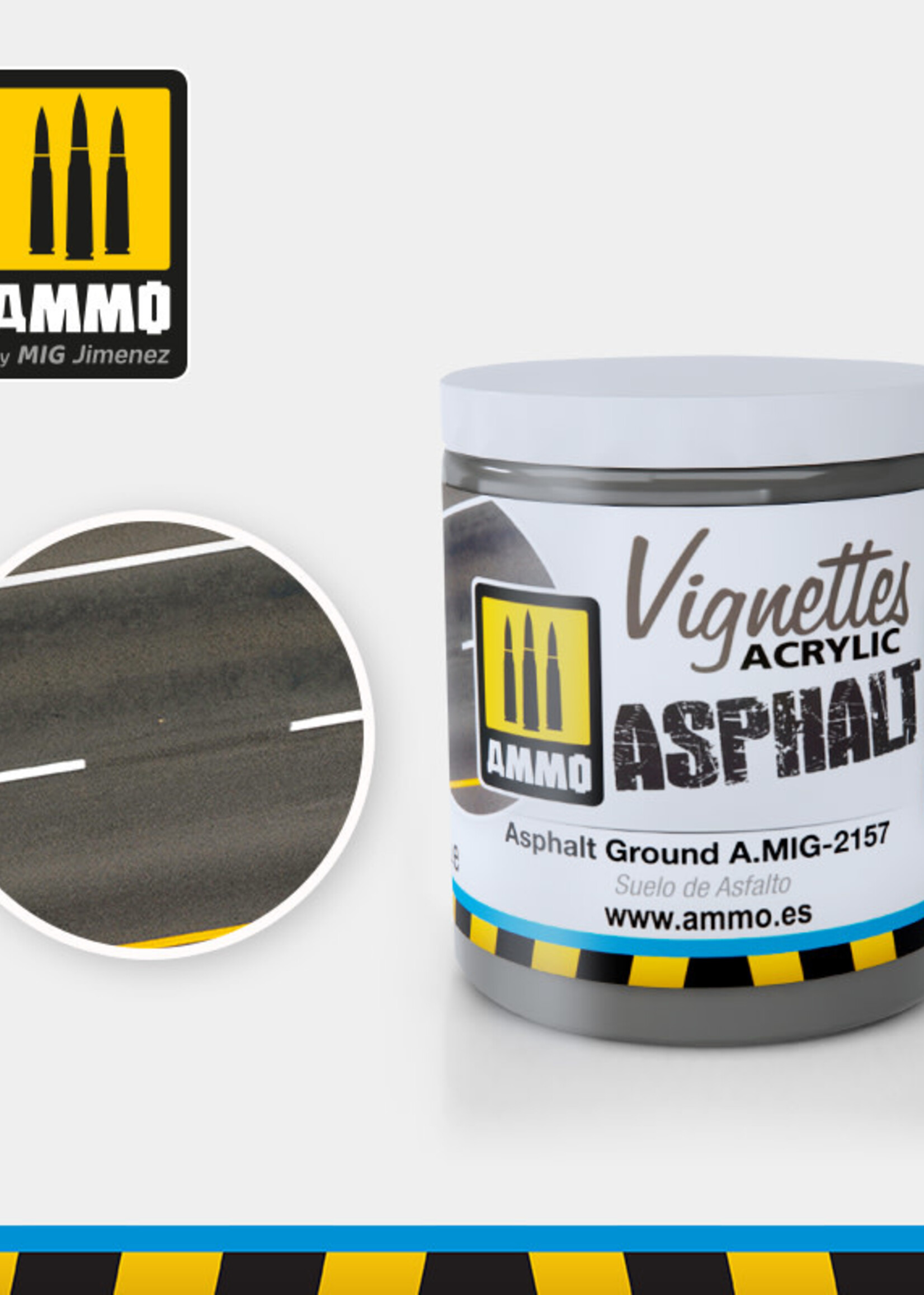 AMMO MIG AMMO MIG 2157 VIGNETTES ACRYLIC ASPHALT GROUND 1 JAR 100ML