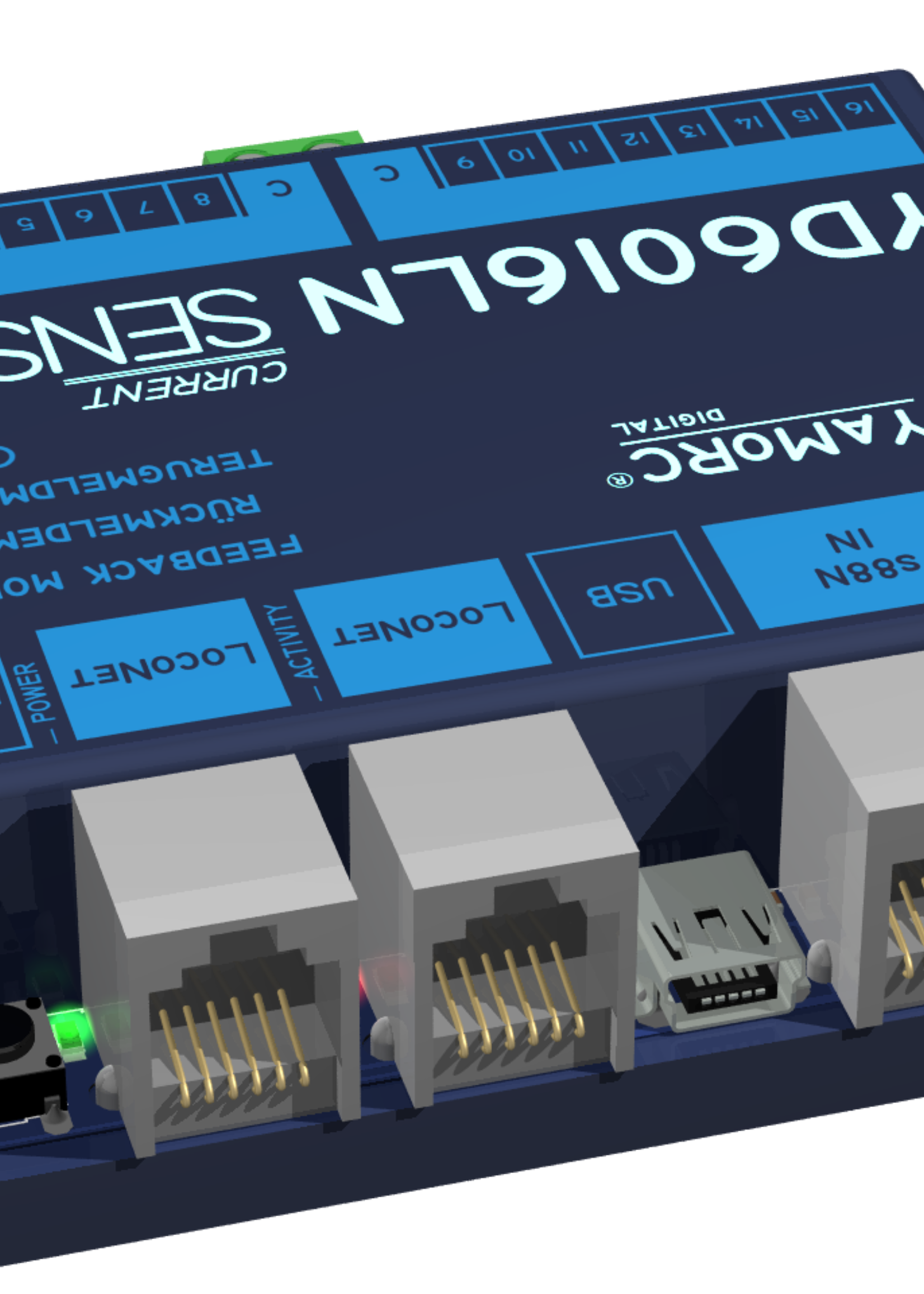 YaMoRC YaMoRC YD6016LN-CS Occupancy signal module 16x LocoNet, Current detection (CS)