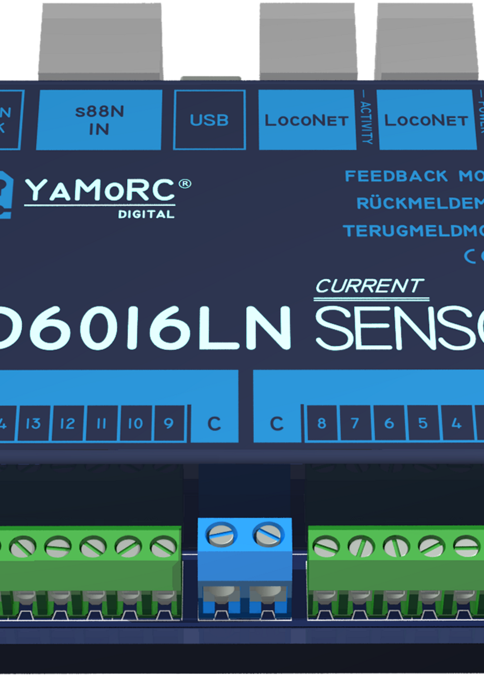 YaMoRC YaMoRC YD6016LN-CS Occupancy signal module 16x LocoNet, Current detection (CS)