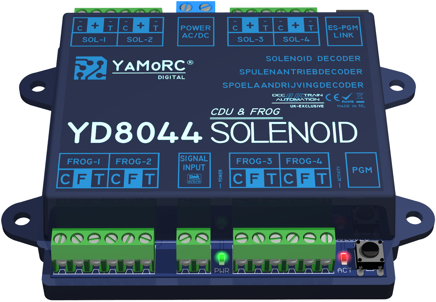 YaMoRC YD8044 Schaltdecoder 4x Magnetspulenantrieb mit Mittelstückpolarisierung