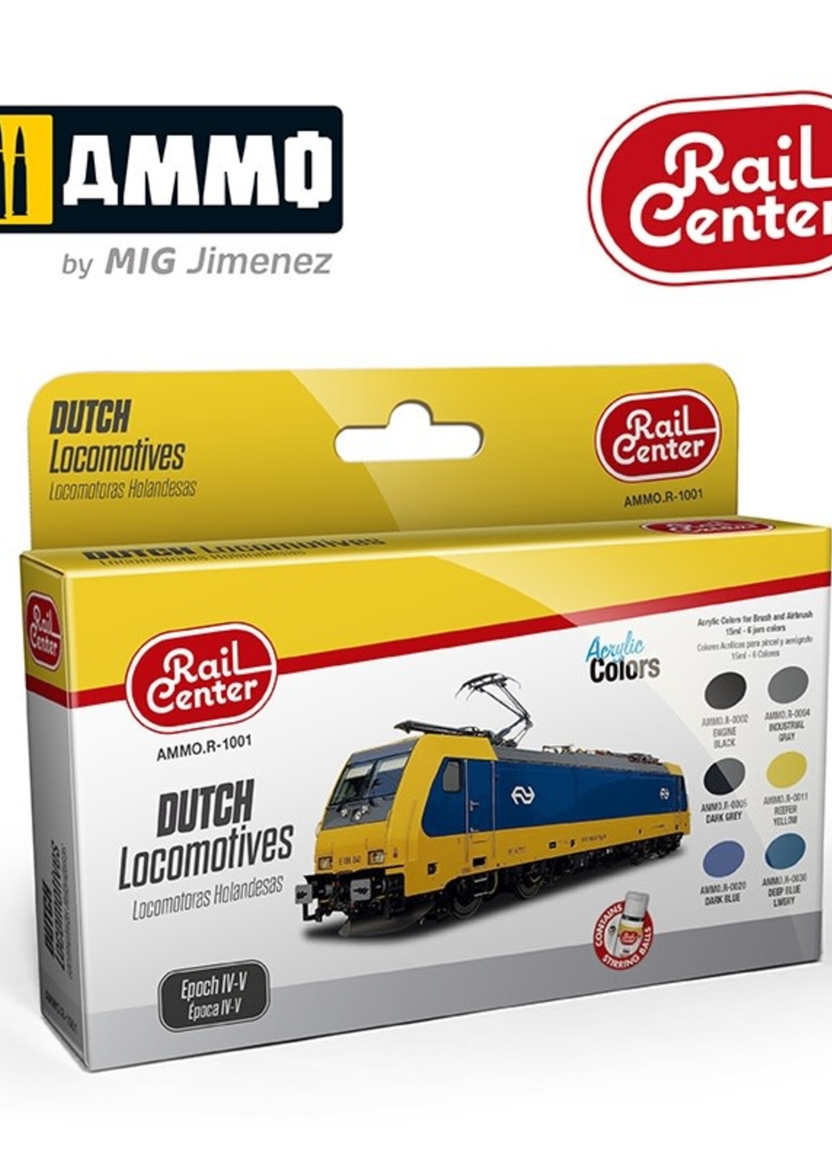 AMMO MIG AMMO MIG R-1001 DUTCH LOCOMOTIVES EP IV-V 15ML 6 JARS