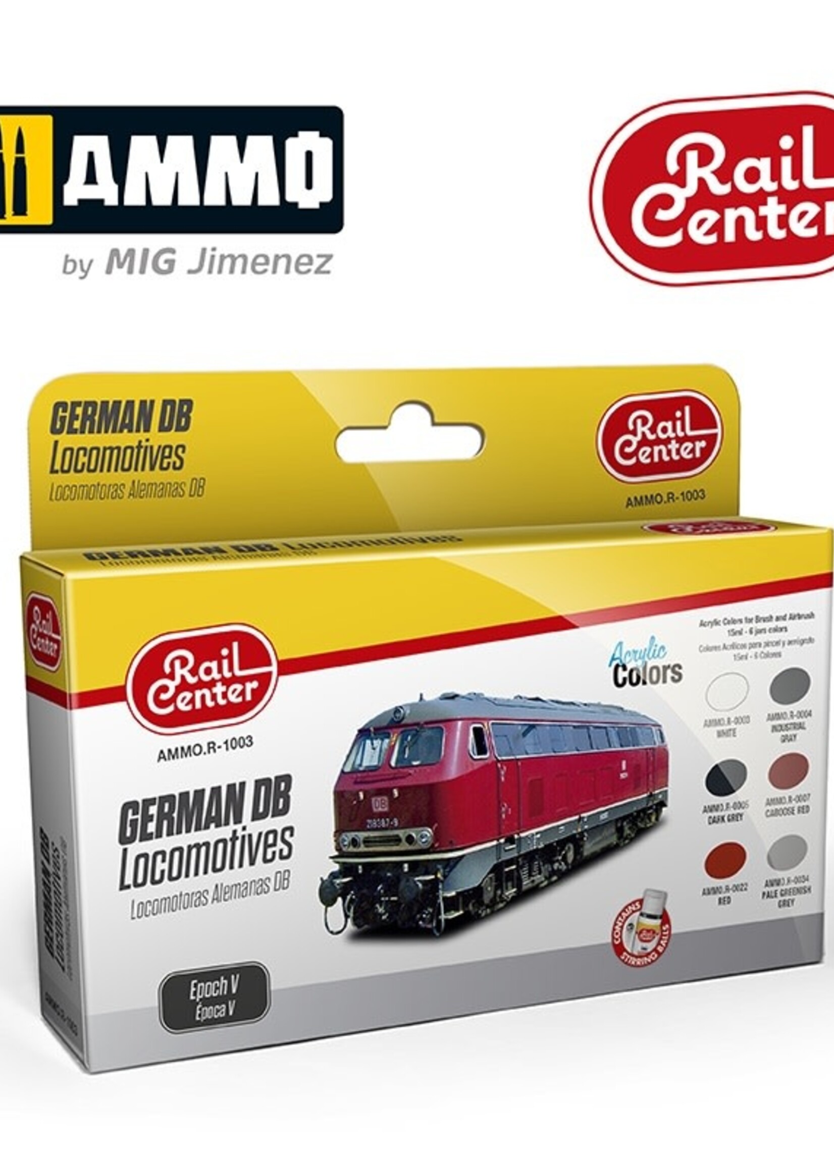 AMMO MIG AMMO MIG R-1003 GERMAN DB LOCOMOTIVES EP V 15ML 6 JARS