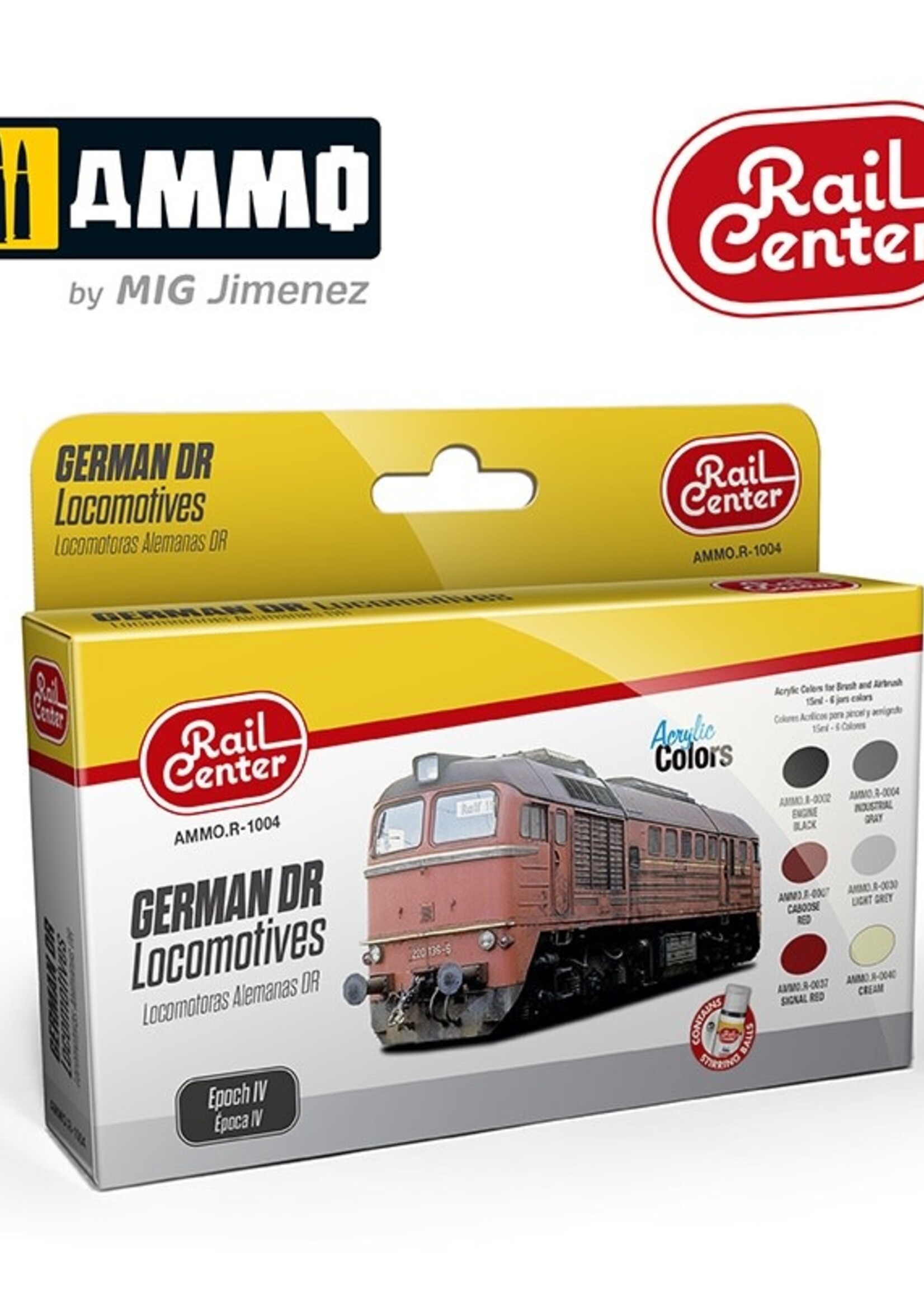 AMMO MIG AMMO MIG R-1004 GERMAN DR LOCOMOTIVES EP IV 15ML 6 JARS