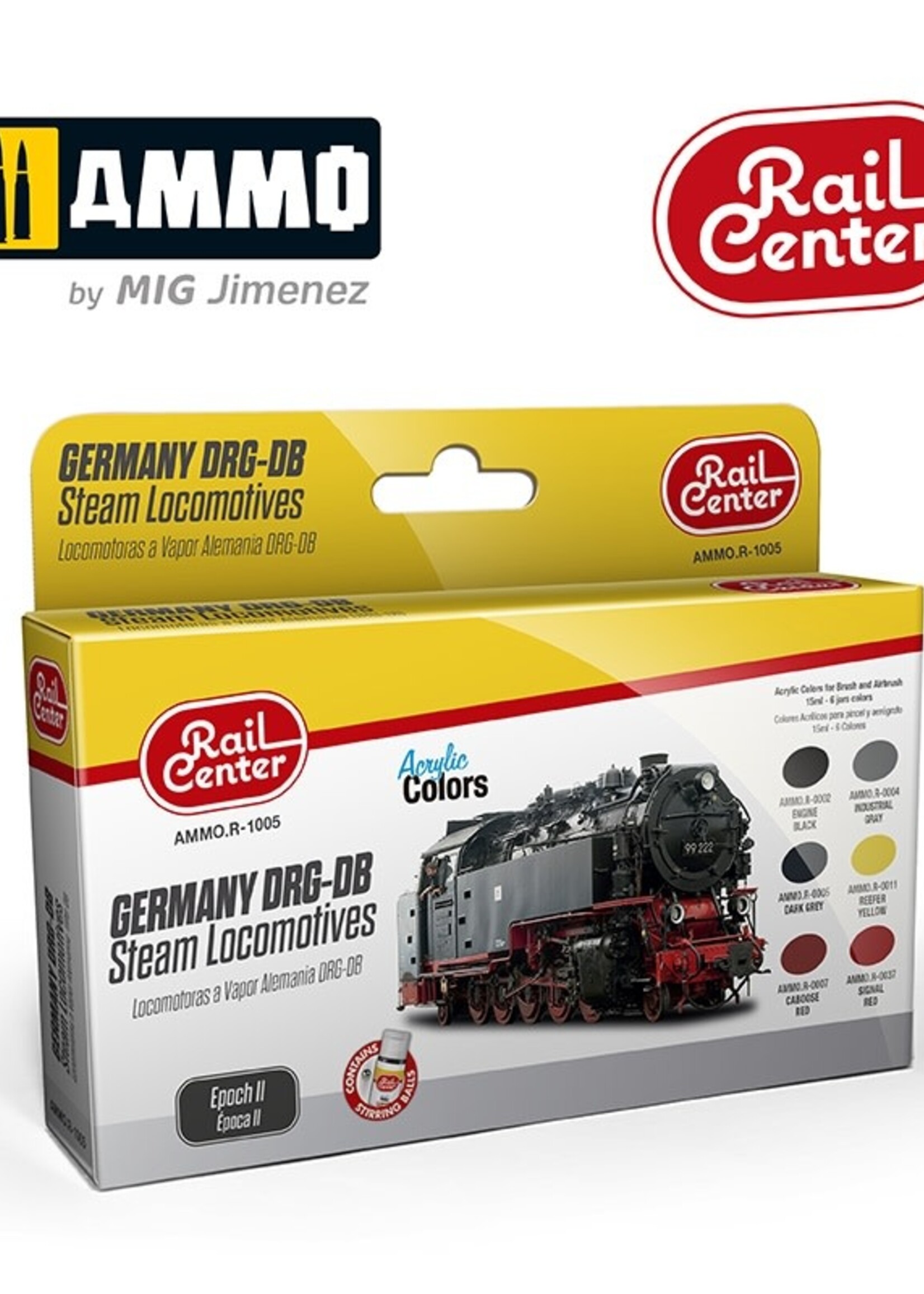 AMMO MIG AMMO MIG R-1005 GERMANY DRG-DB STEAM LOCOMOTIVES EP II 15ML 6 JARS