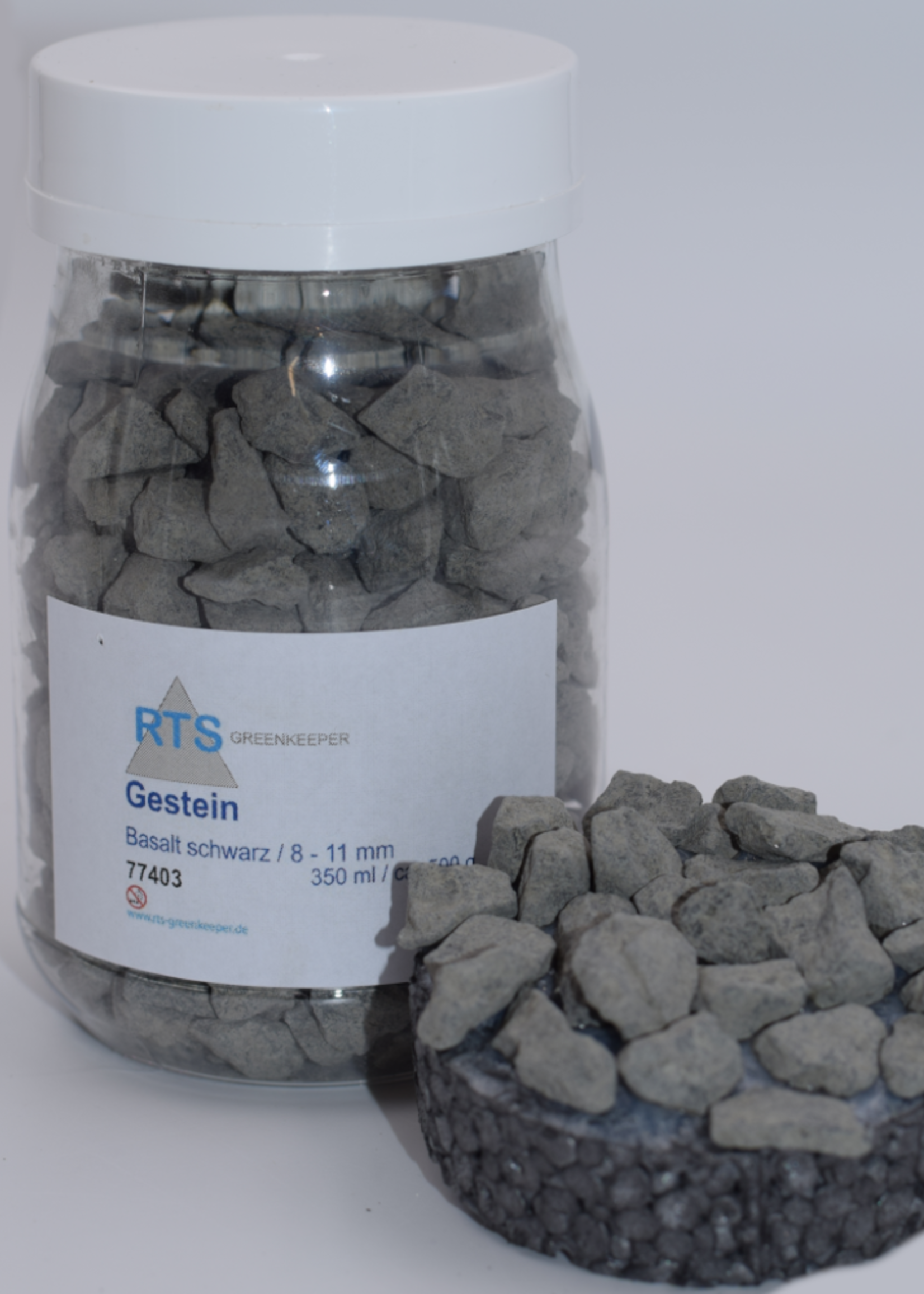 RTS Greenkeeper RTS 77402  Gestein Basalt schwarz - 5-8 mm 350 ml Behälter = ca. 500 g
