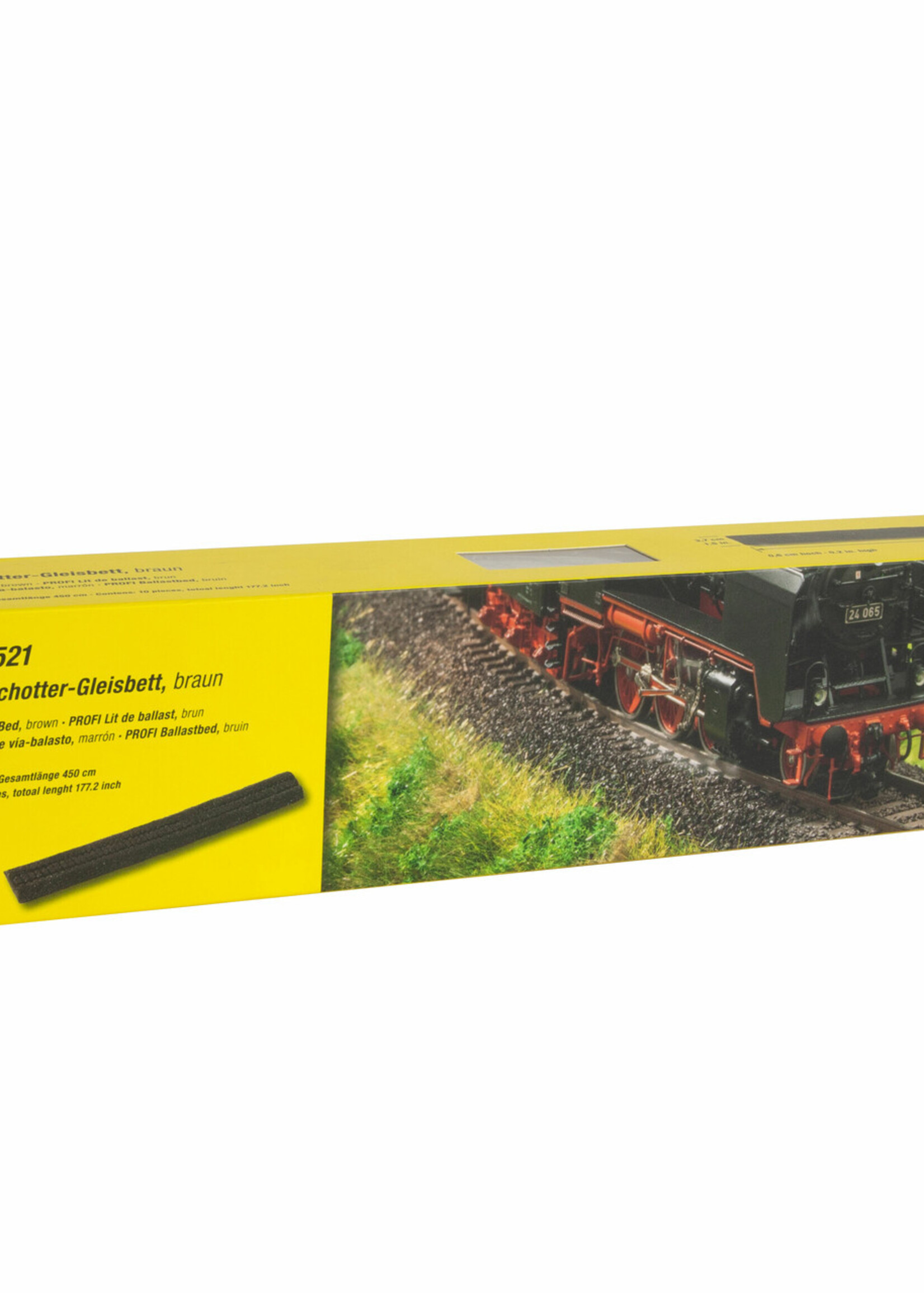 NOCH NOCH 50521 PROFI Schotter-Gleisbett, braun  Gesamtlänge 450 cm , 10 Stück, je  45 cm (N)