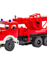 VIESSMANN VIESSMANN 8052 H0 Feuerwehr MB Rundhauber 3-achs Bergekran mit Rundumleuchten, Basis, Funktionsmodell