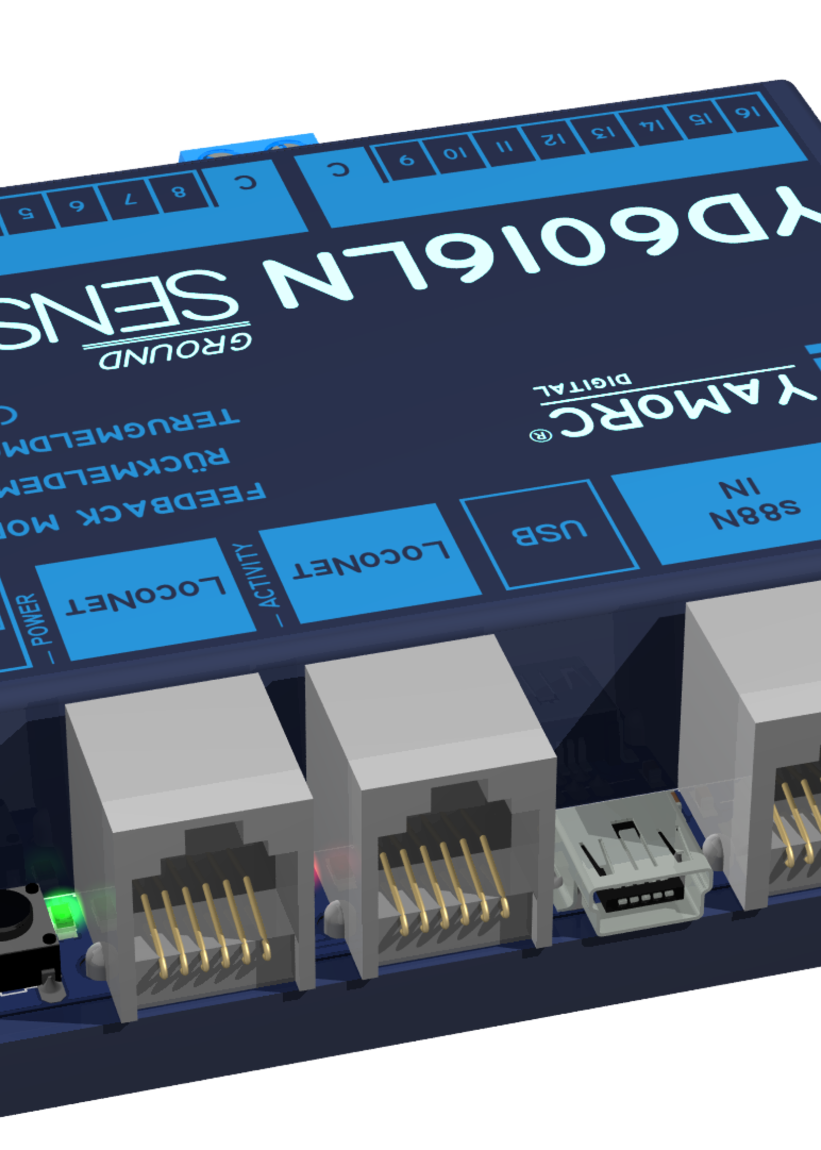 YaMoRC YaMoRC YD6016LN-GND Occupancy detection module 16x LocoNet, Ground detection (GND)