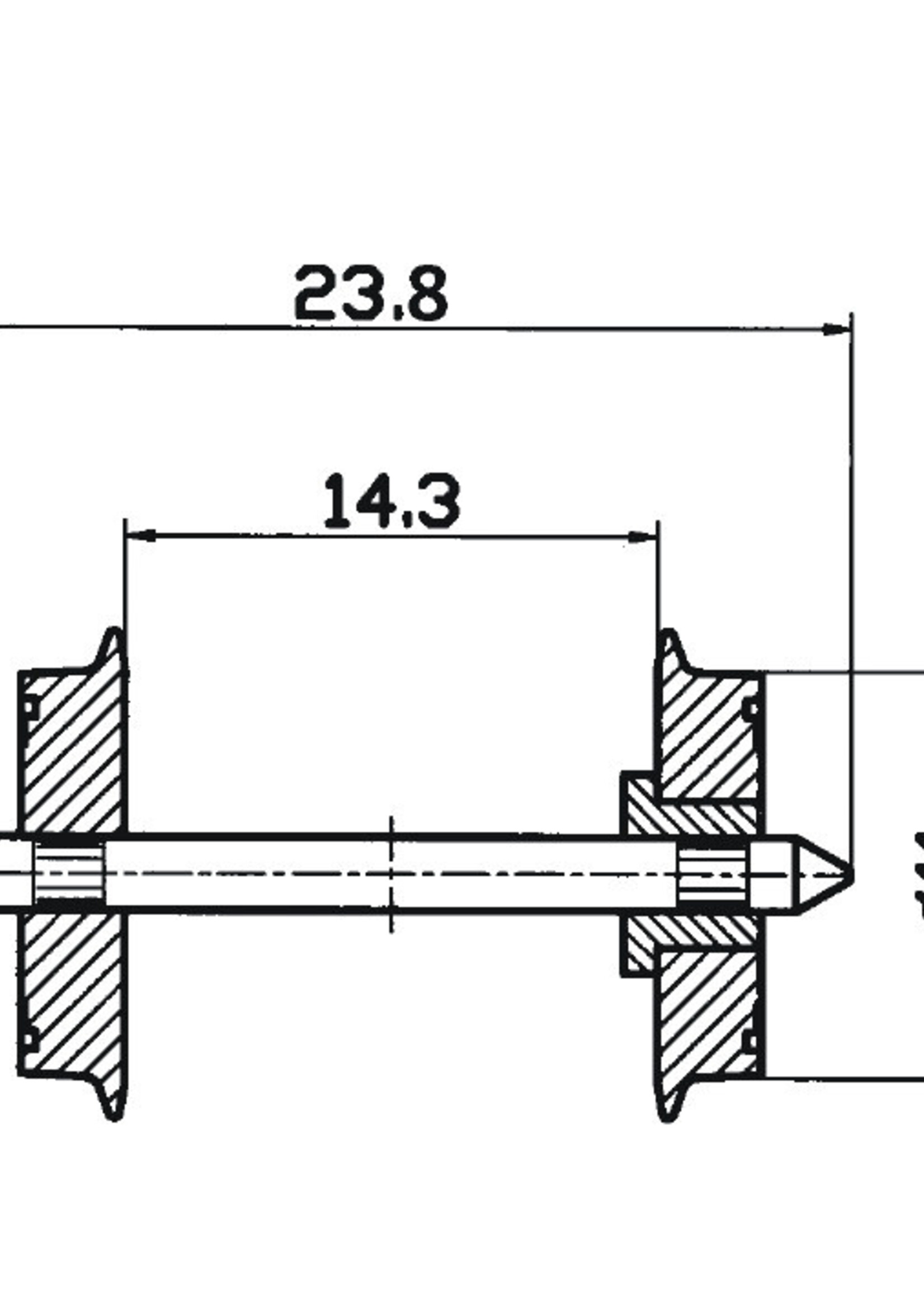 ROCO Roco 40182 DC Radsatz 11mm (1 Paar) zweia